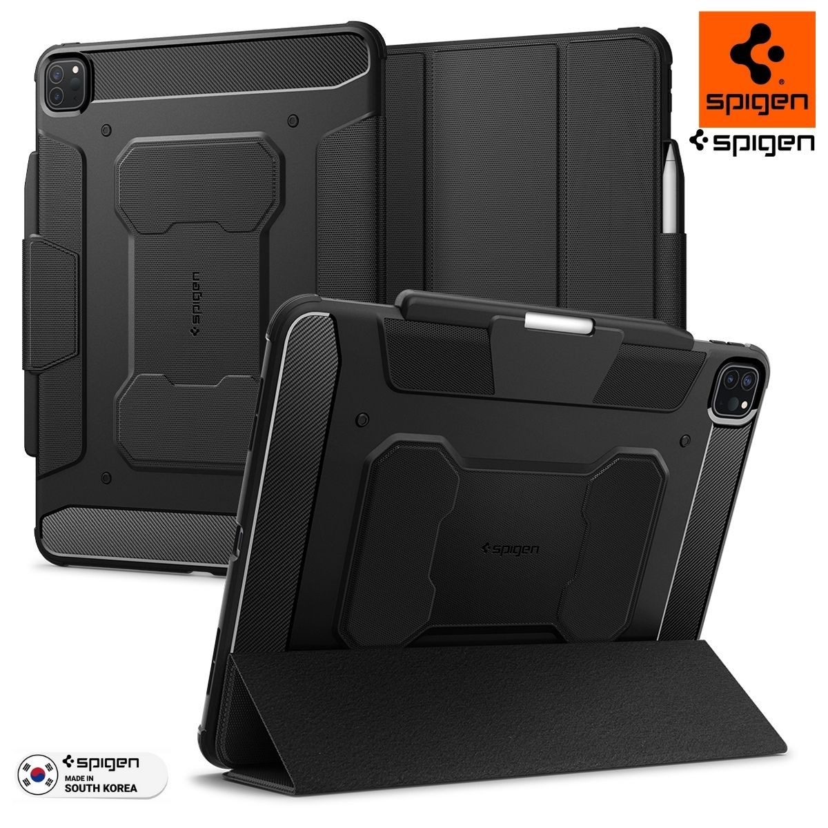 Spigen Tablet-Hülle Tablet Schutz Hülle für iPad Pro 13" 7 gen. 2024 Tasche Case Cover, Designer, Integrierter Stand, Schocksicher, With Pencil Holder