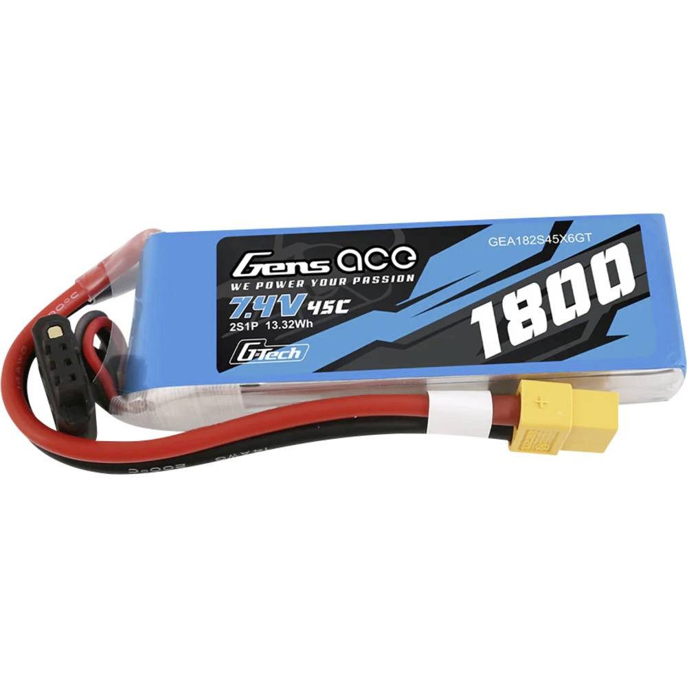 Gens ace G-Tech 1800mAh 7.4V 45C 2S1P Lipo Battery Pack with XT60 Akku