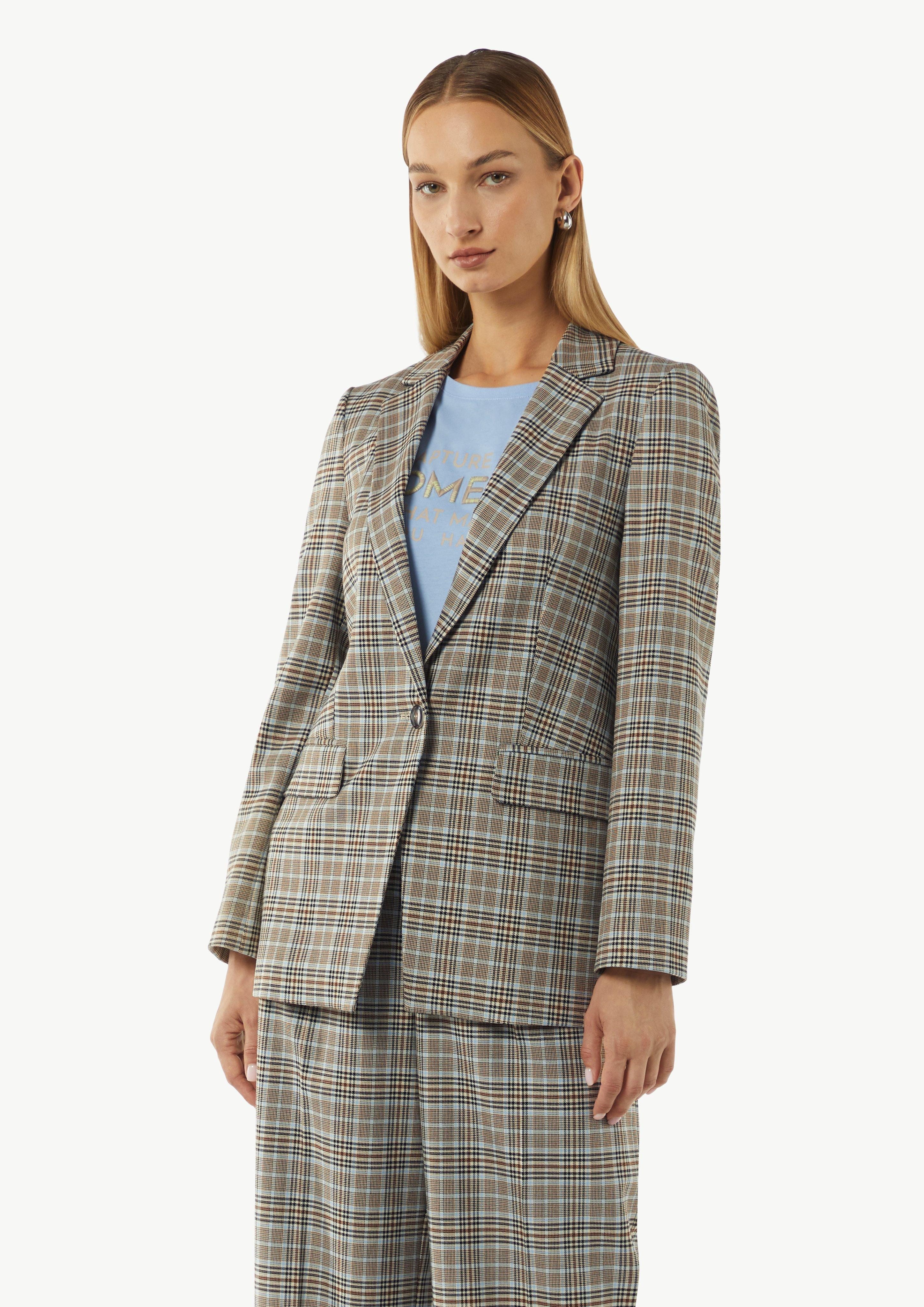 Blusenblazer Antaillierter Karo-Blazer
