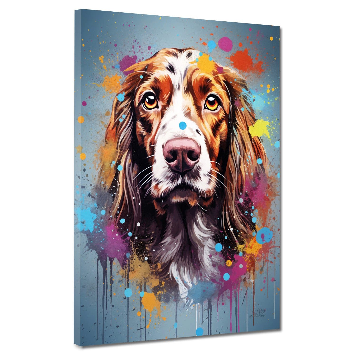 Artedinoi Leinwandbild Hund Cocker Spaniel Pop Art Leinwandbild Wandbild Kunstdruck XL Wandde