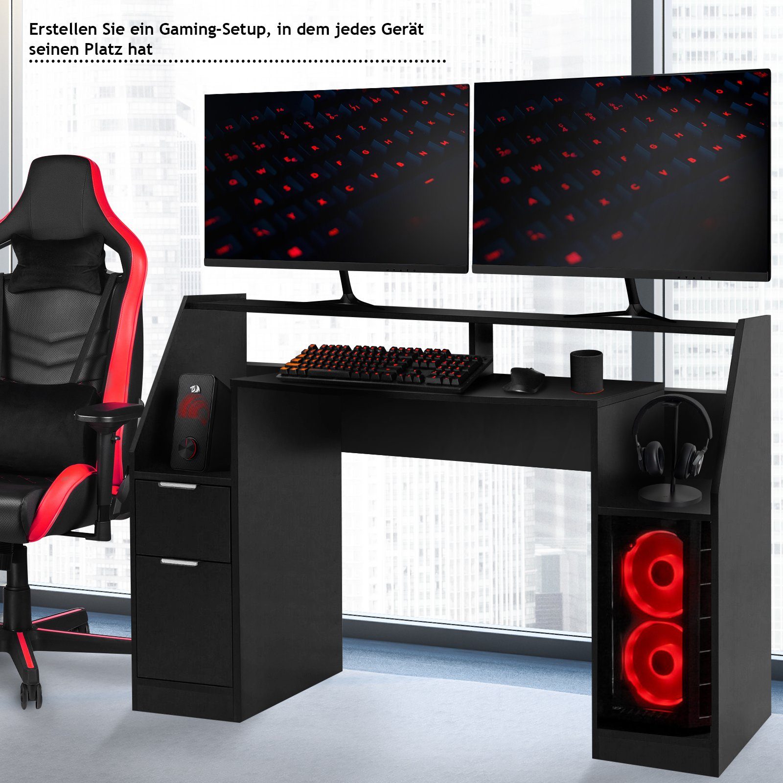 MIADOMODO Schreibtisch Bürotisch Computertisch Tisch Gamingtisch PC (1-St)