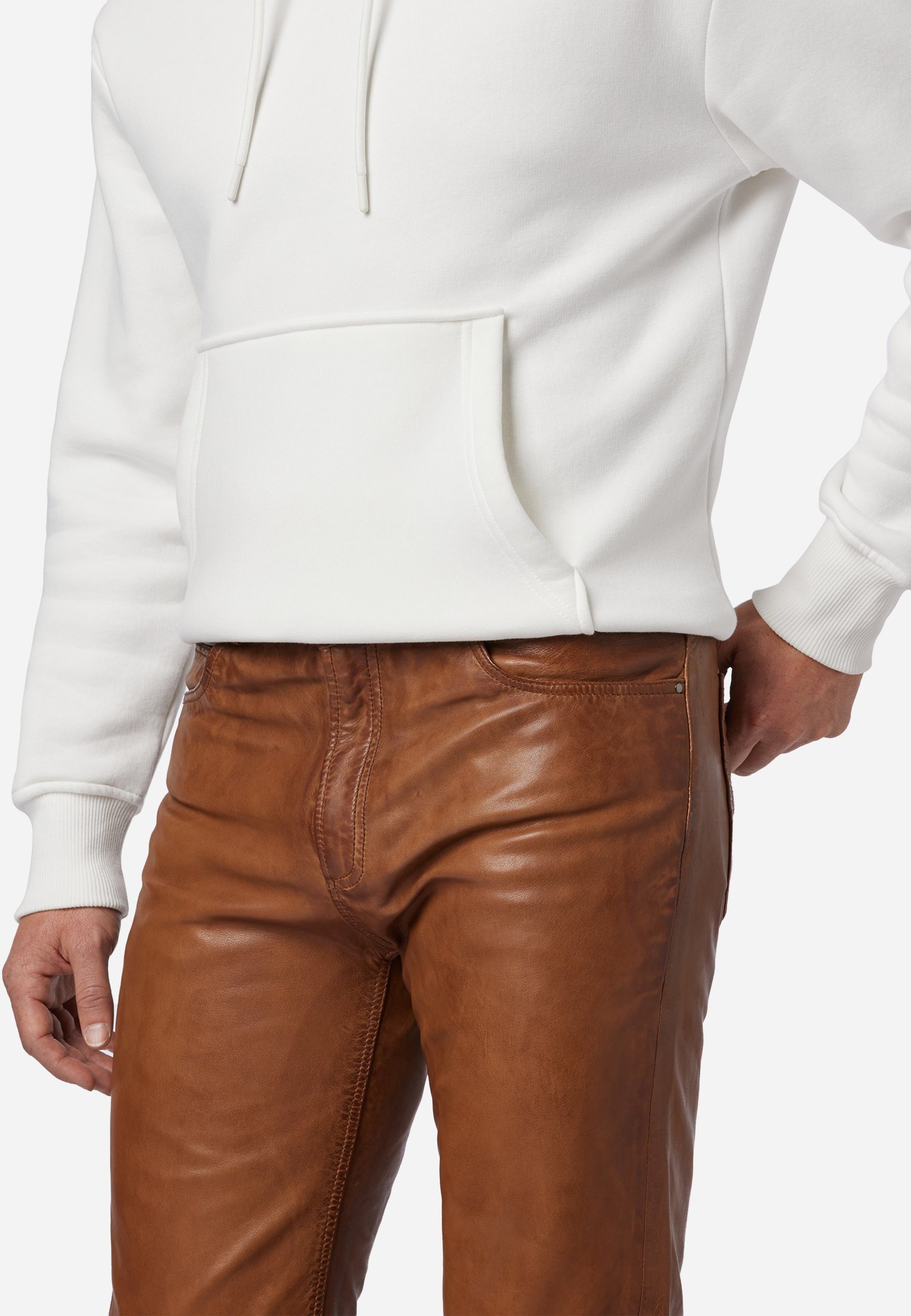 RICANO Lederhose Trant Pant Hochwertiges Lamm-Nappa Leder; 5-Pocket Jeans-Optik