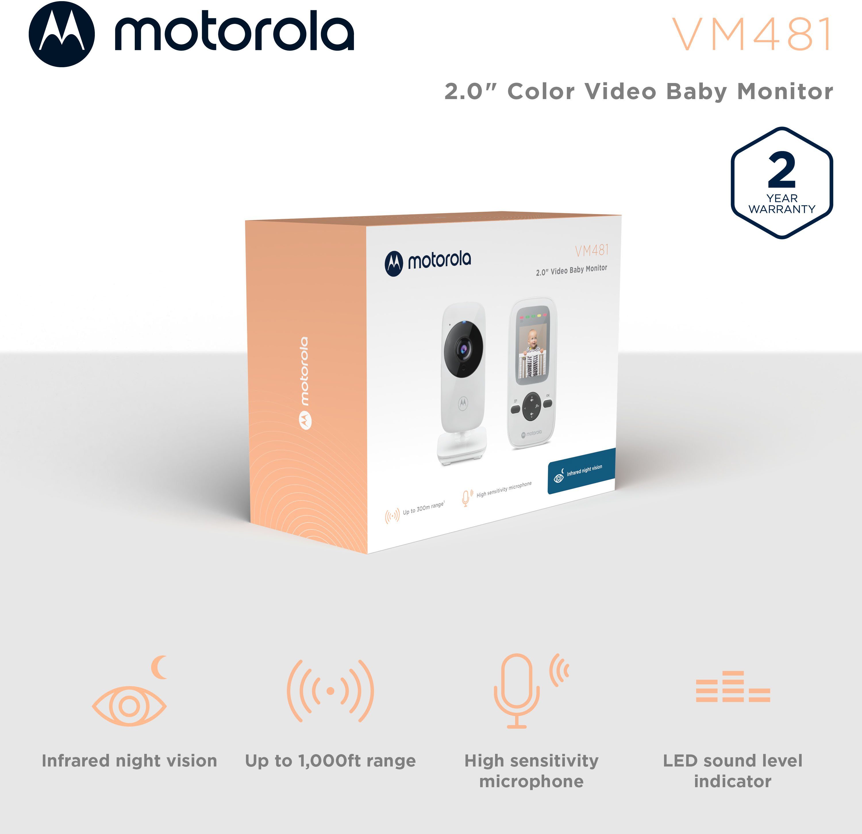 VM481, Video 2-Zoll-Farbdisplay Motorola Babyphone Nursery