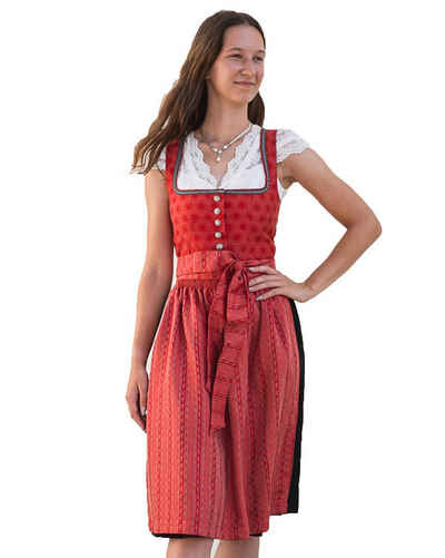 Trachten Deiser Dirndl 'Iva' Traditionell, Rot Schwarz - 65cm