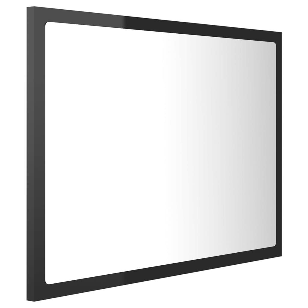 vidaXL Badezimmerspiegelschrank LED-Badspiegel Hochglanz-Schwarz cm 60x8,5x37 Acryl (1-St)