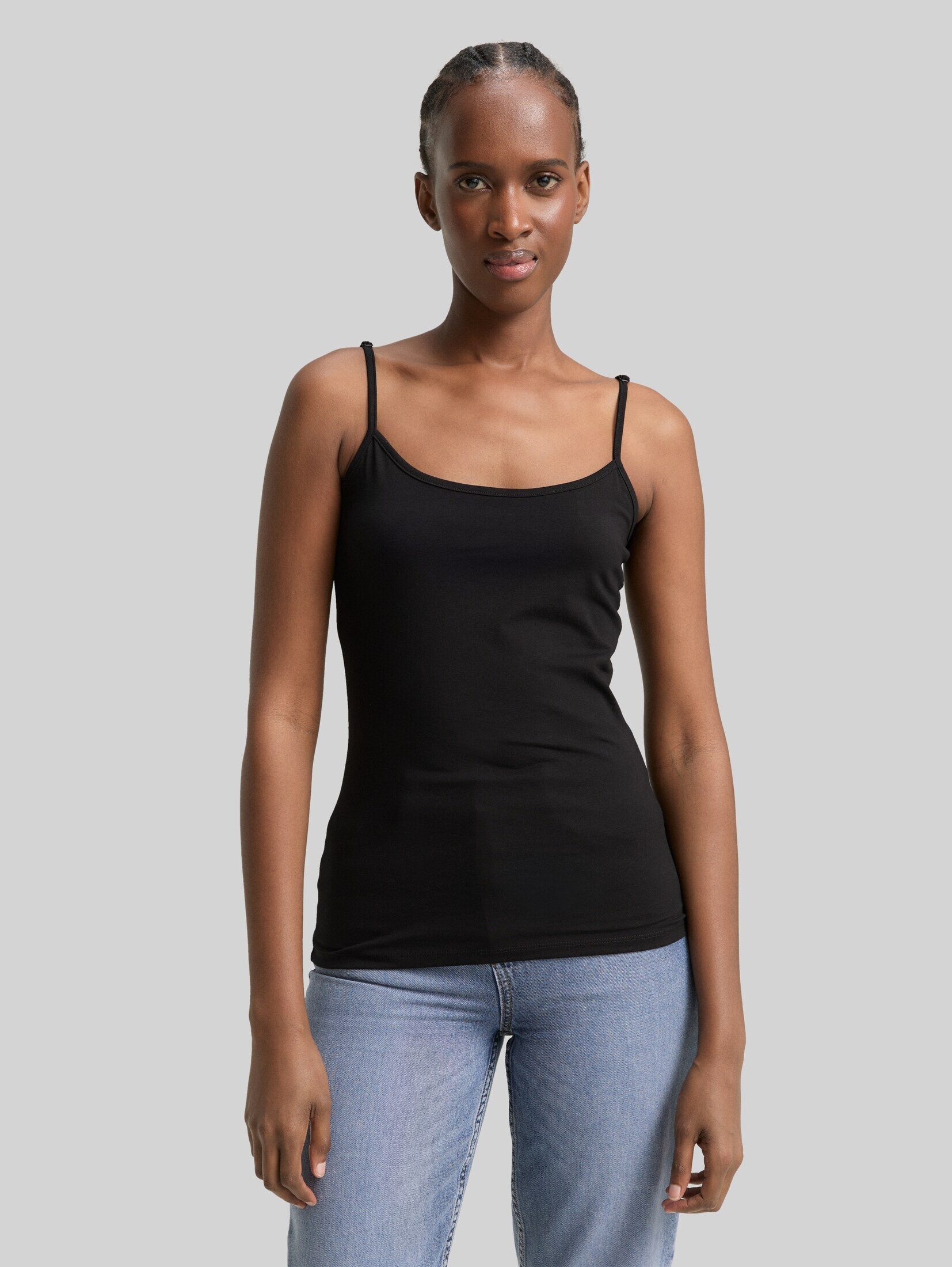 TOM TAILOR Denim Trägertop T-Shirt (im 2er Pack) Basic Top im 2er-Pack