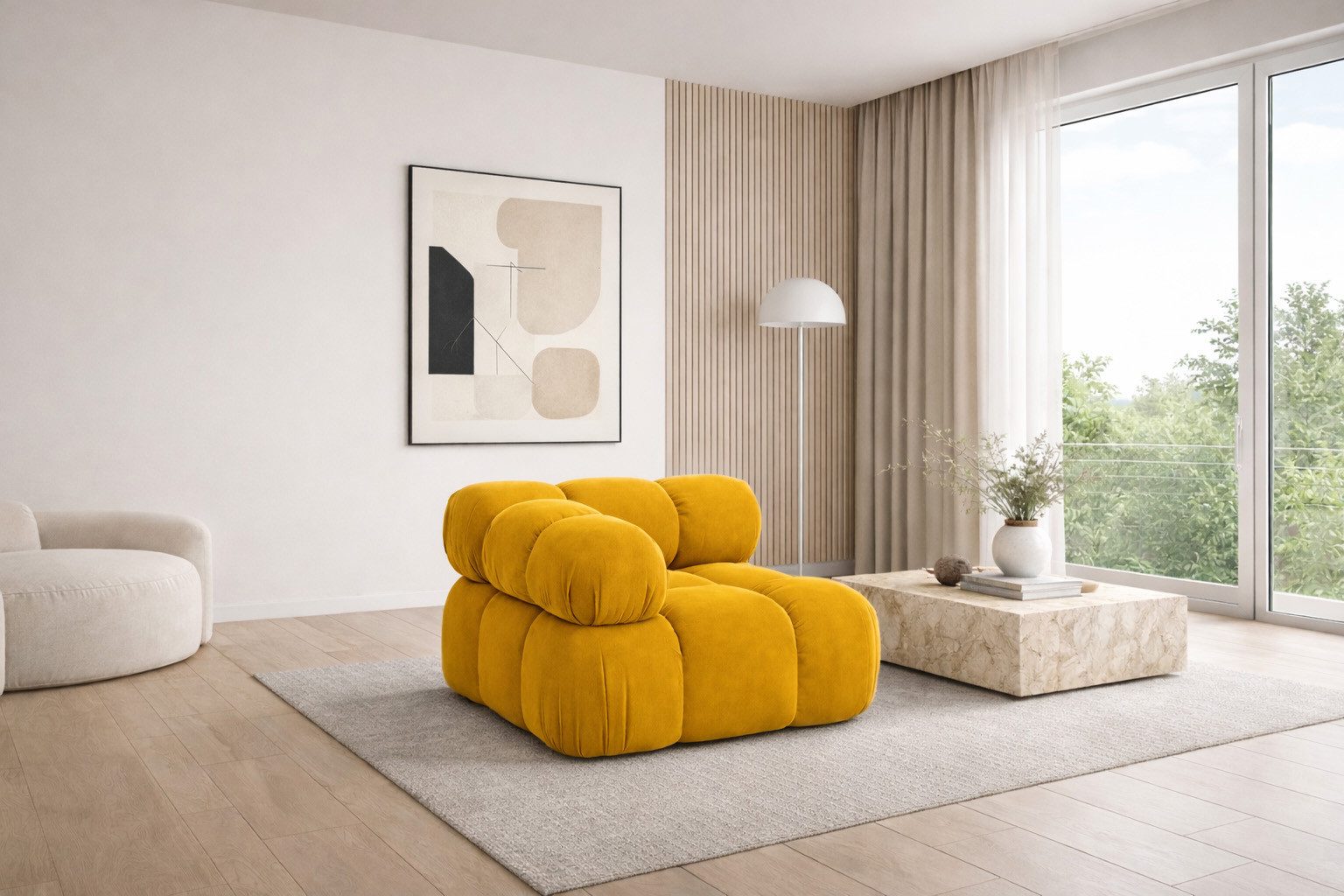 Kaiser Möbel Sofa-Eckelement Eckmodul modern für modulares System, Stoff Velours Salvador,SELIA