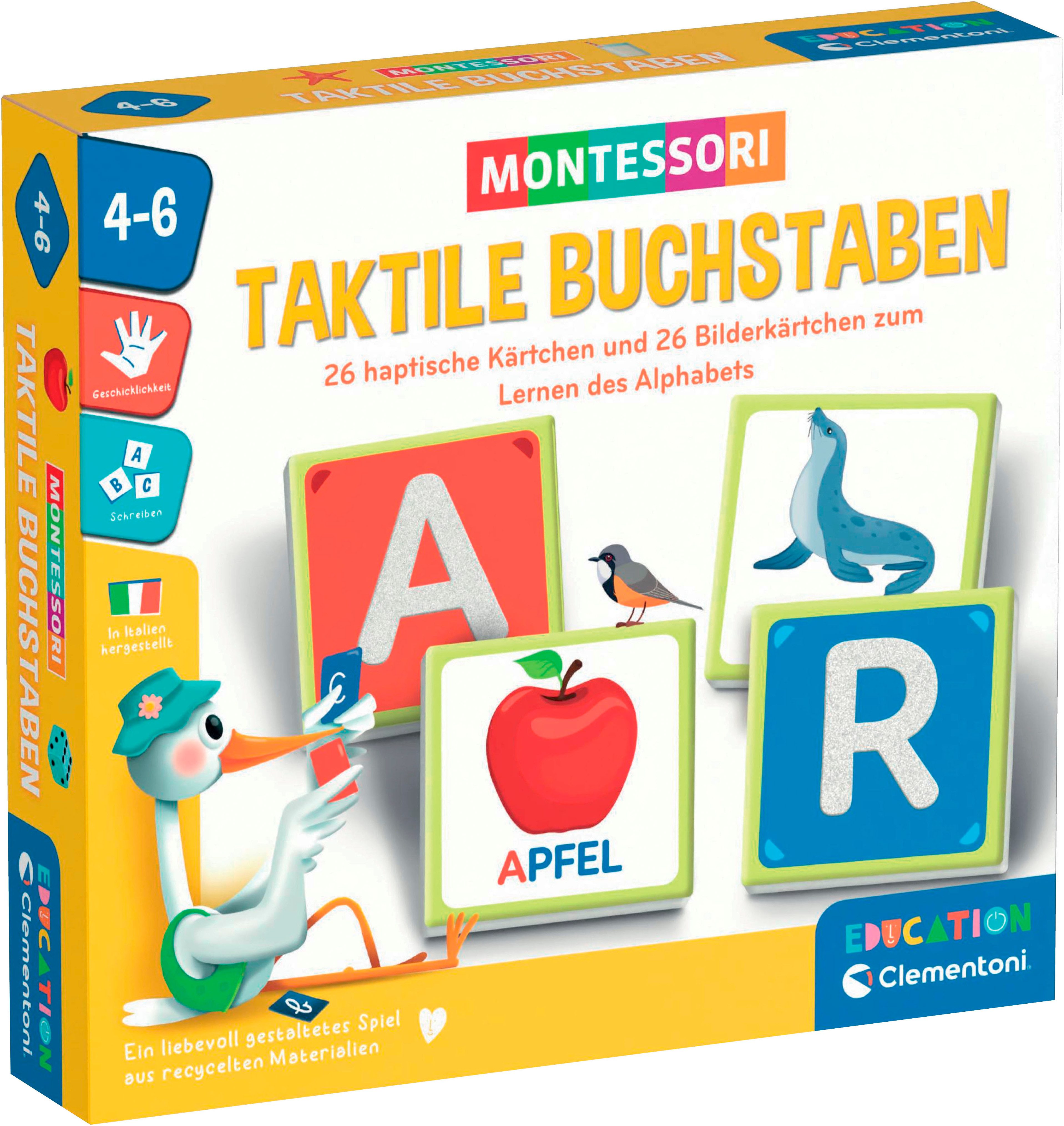 Clementoni® Spiel Education, Taktile Buchstaben (Montessori), Lernspiel, Made in Europe