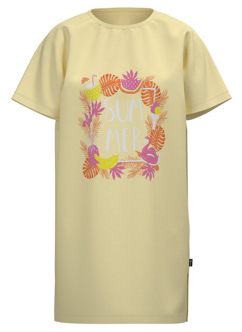 Trigema Bigshirt TRIGEMA Bigshirt mit sommerlichen Printmotiv (1-tlg)