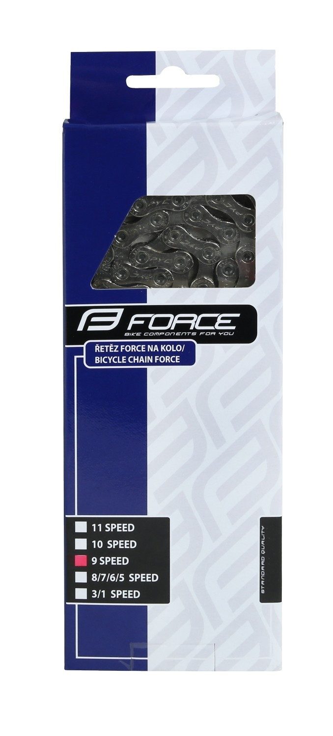 FORCE Fahrradketten chain FORCE/PYC P9002 9 speed. silver/dark silver
