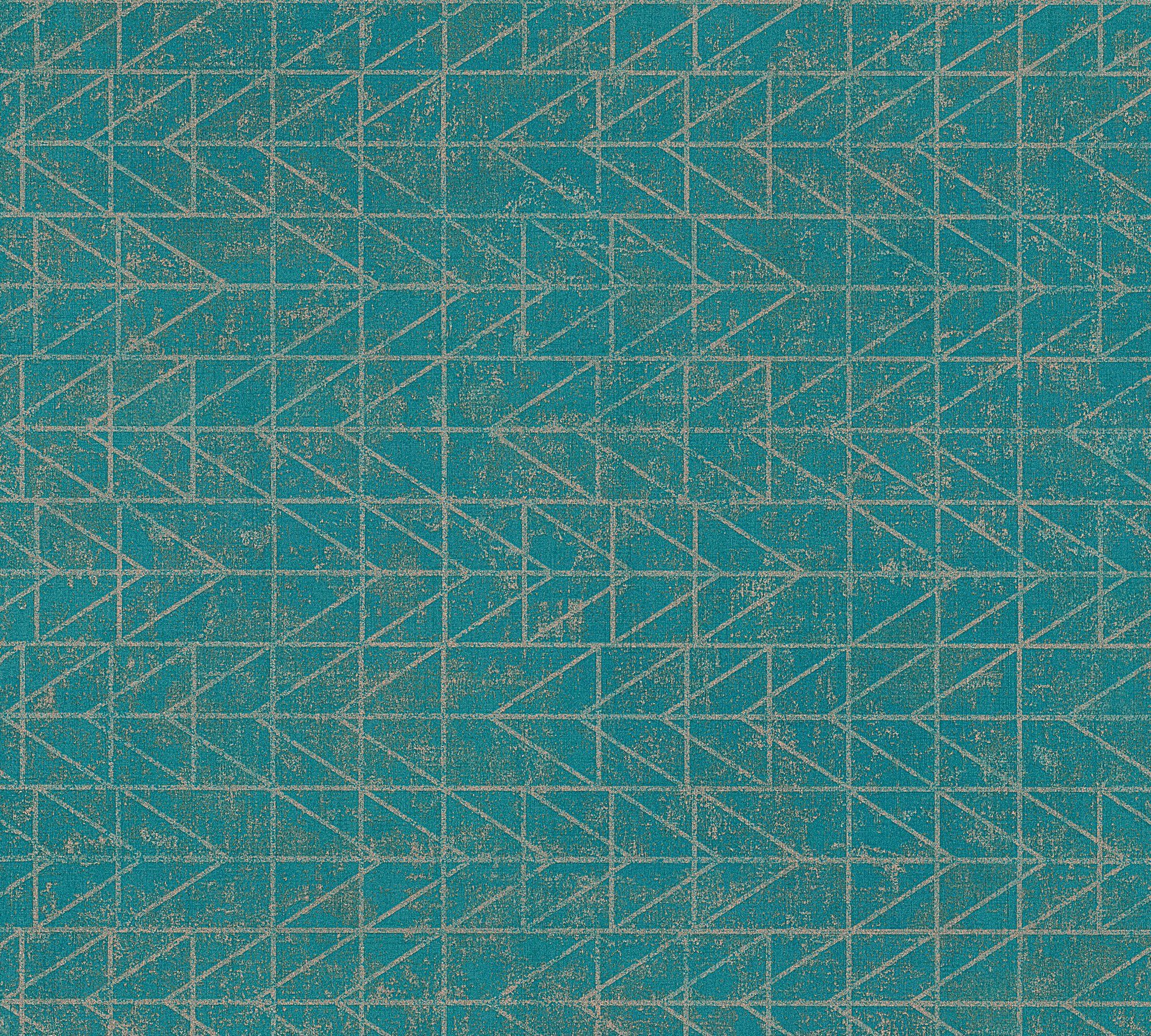 blau grafisch, Tapete Ethnic Origin Geometrisch Création grafisch, geometrisch A.S. Vliestapete