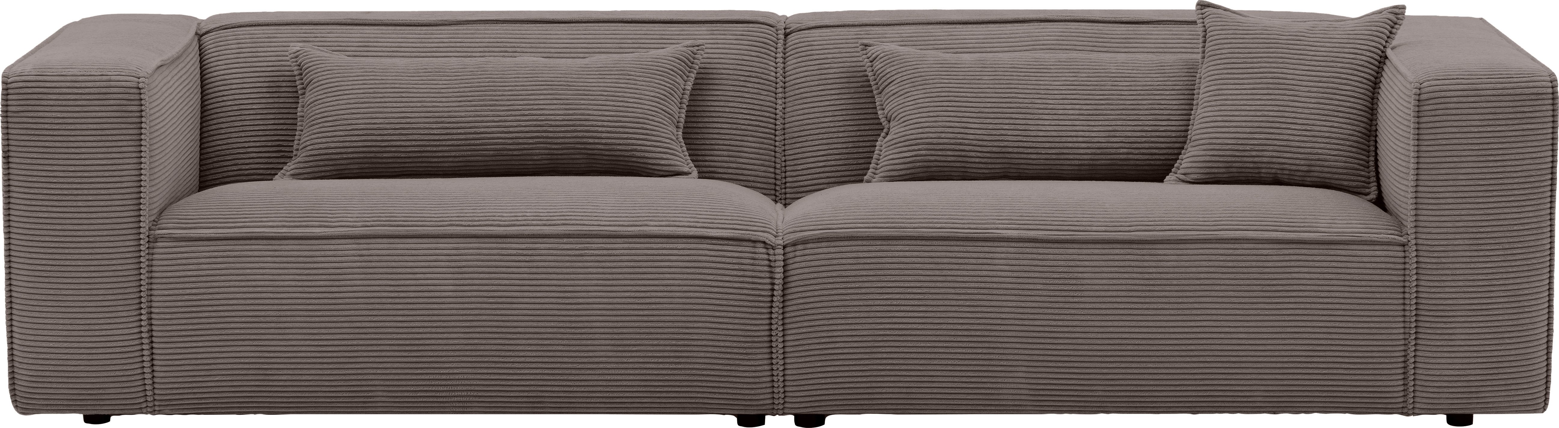 LeGer Home by Lena Gercke 3-Sitzer PIARA, Couch mit Kedernaht, Sofa in Cord, Leinenoptik o. Strukturstoff, schwarze Füße, bequemer Sitzkomfort. Reduzierter Preis € 1.479,99. Unverbindliche Preisempfehlung € 2.299,00