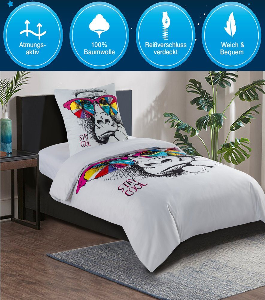 Sanilo Bettwäsche Stay Cool 135x200 cm, Bettbezug und Kissenbezug, Baumwolle, 2 teilig – Bild 4 von 4