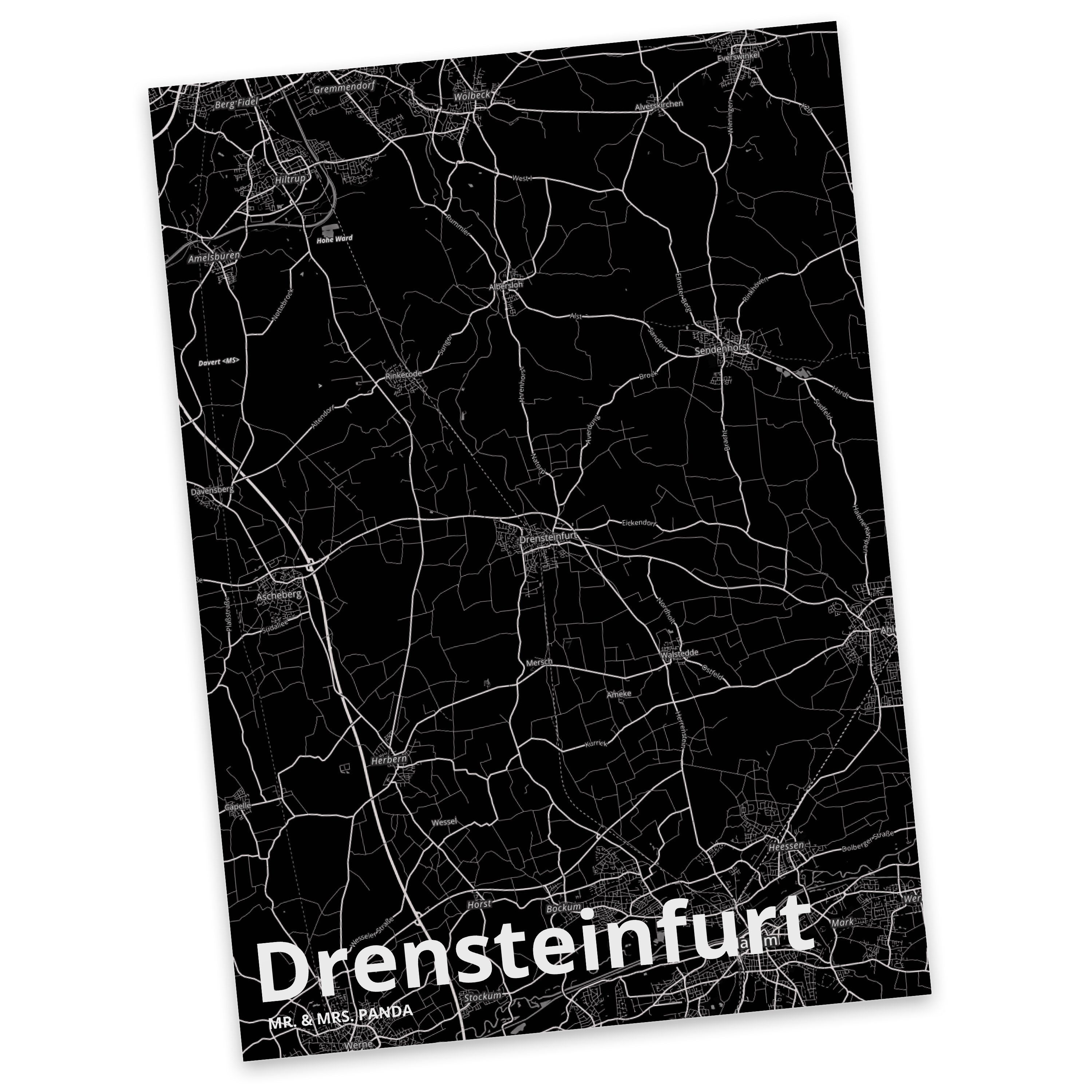 Mr. & Mrs. Panda Postkarte Drensteinfurt - Geschenk, Geschenkkarte, Städte, Einladungskarte, Sta