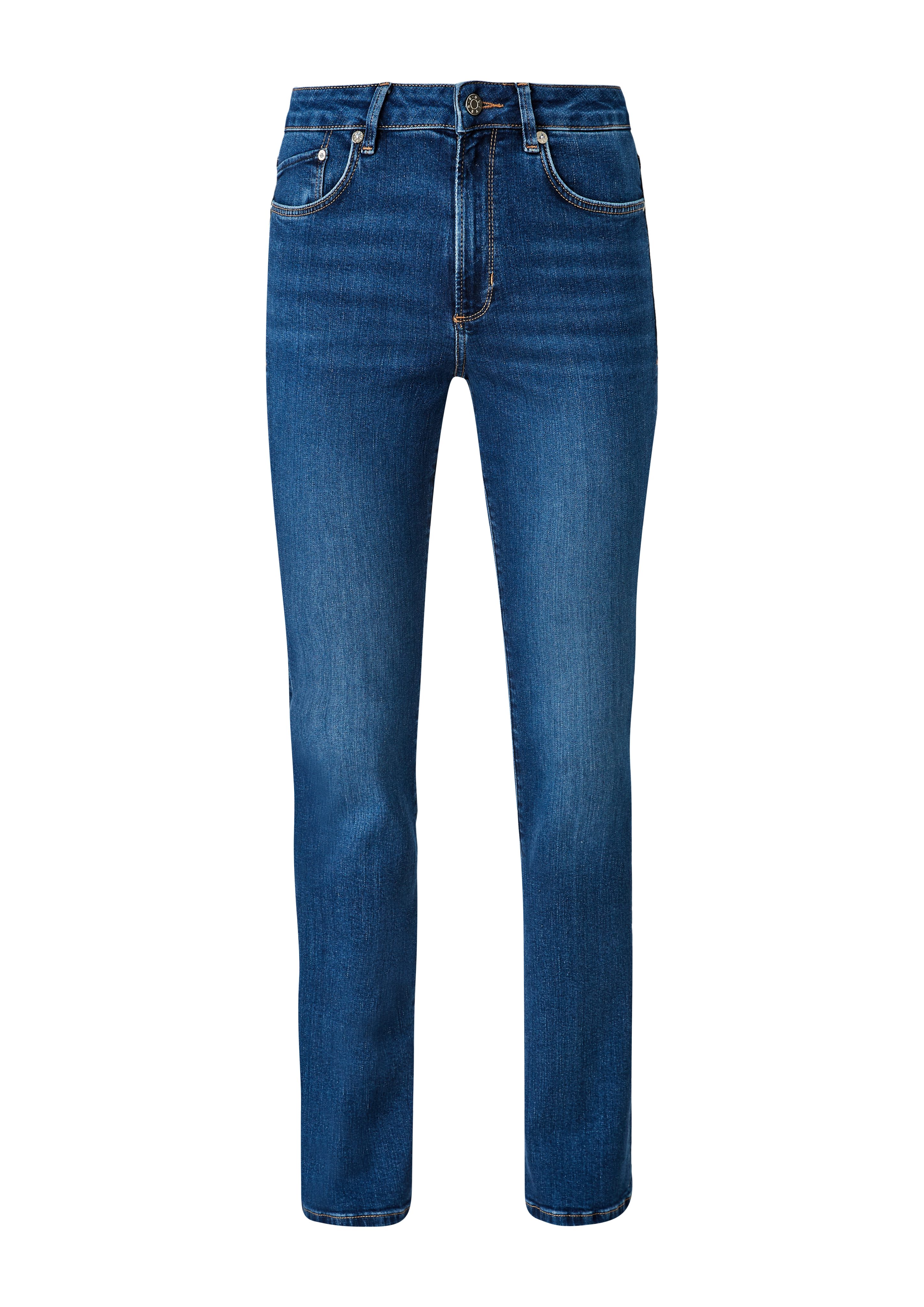 5-Pocket-Jeans Leder-Patch Slim Fit Leg / Jeans / Beverly / Mid Bootcut Rise s.Oliver
