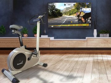 Skandika Ergometer Morpheus (schwarz/beige), Heimtrainer für Zuhause, 12 kg Schwungmassensystem