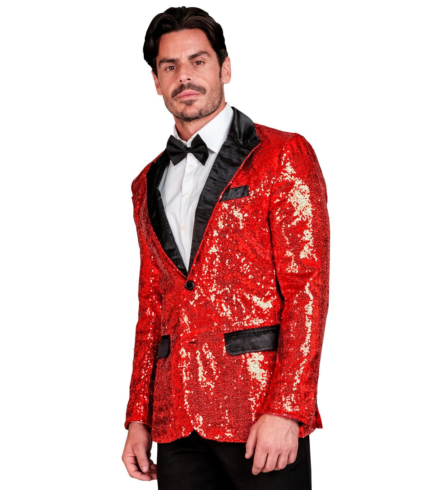 Widmann S.r.l. Kostüm Pailletten Jackett 'Glitter' für Herren, Rot