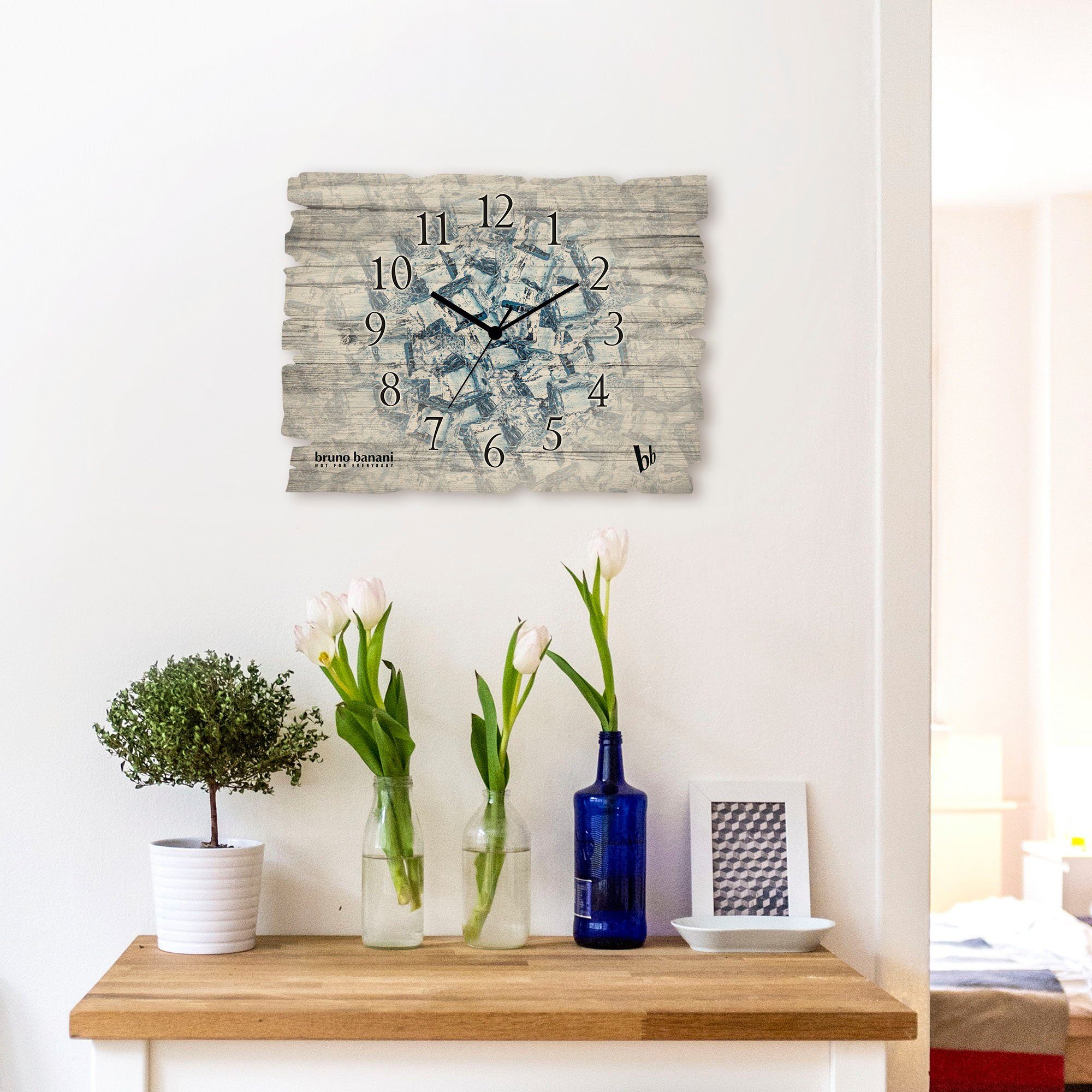 Bruno Banani Wanduhr Ice cubes (wahlweise mit Quarz- oder Funkuhrwerk, lautlos ohne Tickgeräusche)