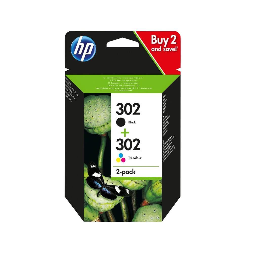 HP 302 Tintenpatrone 2er-Pack schwarz, Tintenpatrone