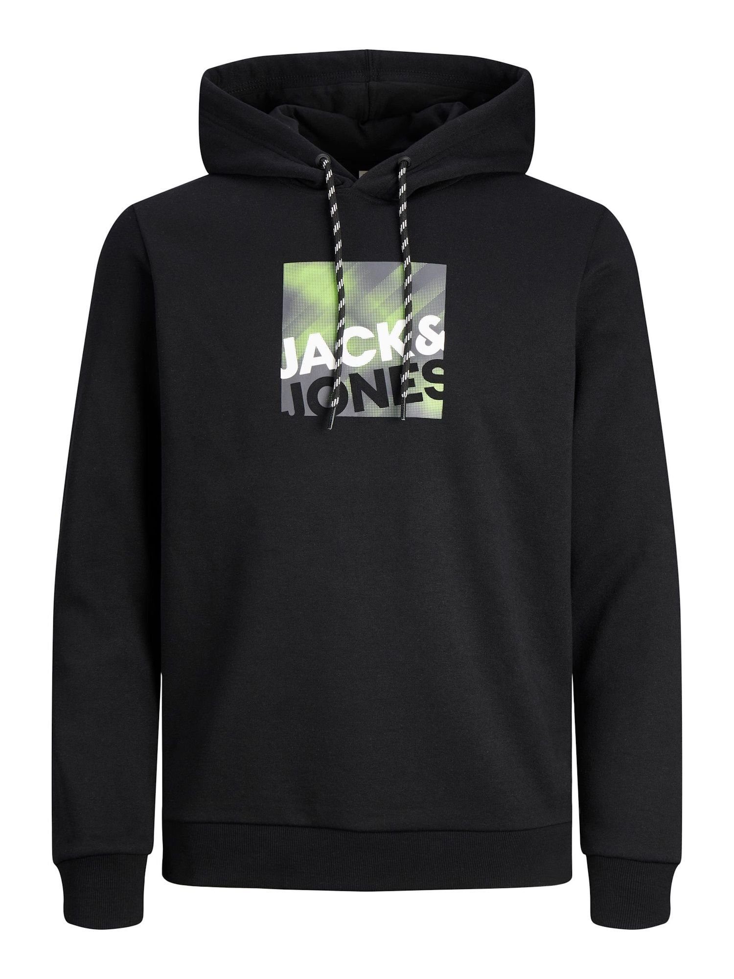 Jack & Jones Kapuzensweatshirt Hoodie Hoodie (1-tlg) mit Frontprint Logan schwarz
