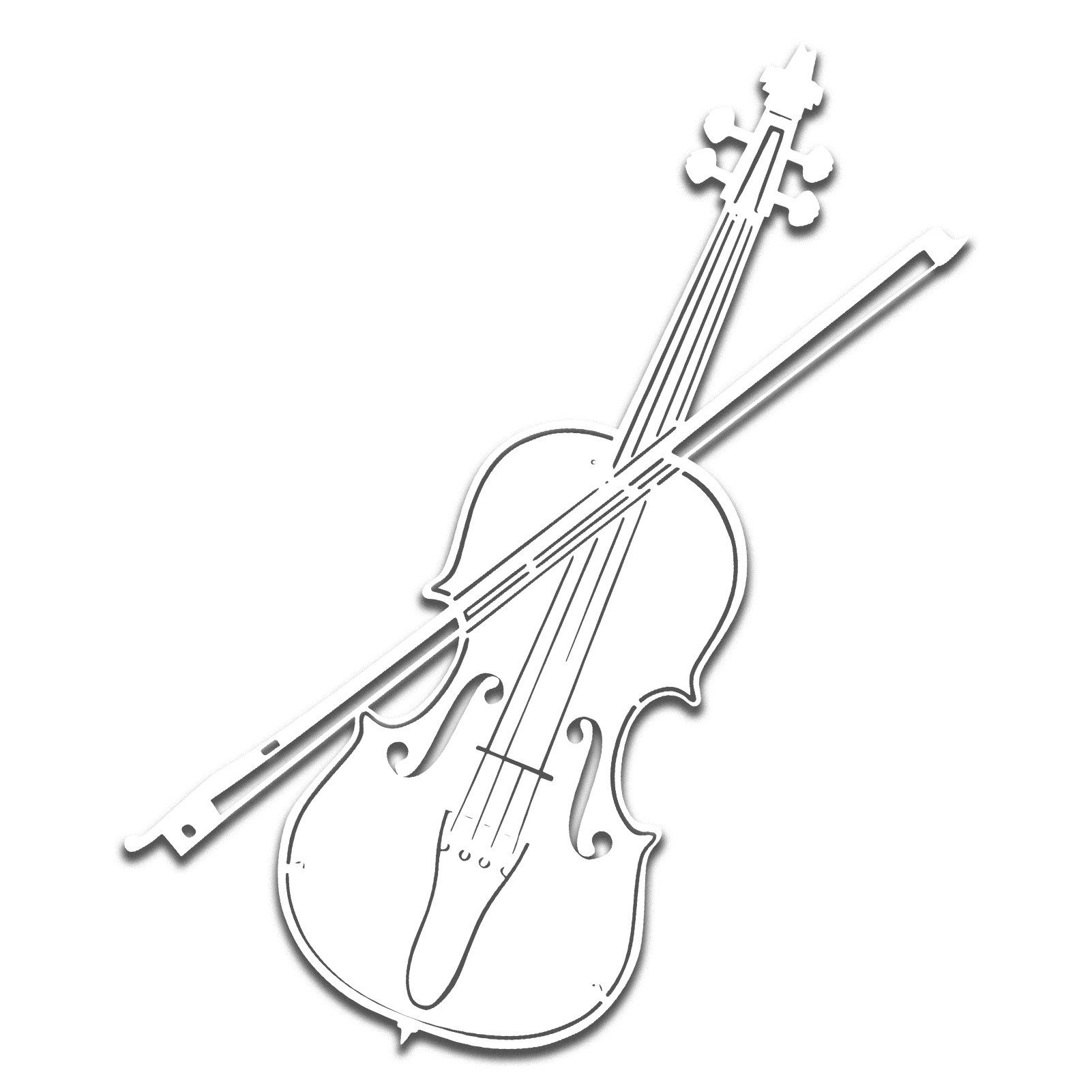 Jumpeak Wanddekoobjekt Metall Geige Wanddekor, musikalische Familie, Kunst, Hergestellt aus Metall,Schwarz,Weiß,2 Größe