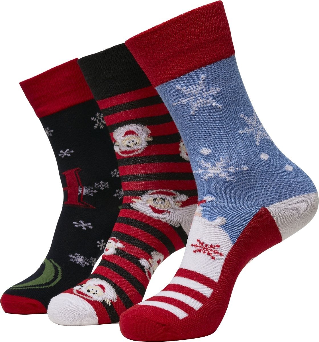 URBAN CLASSICS Freizeitsocken Accessories Santa Ho Christmas Socks 3-Pack (1-Paar) | Socken
