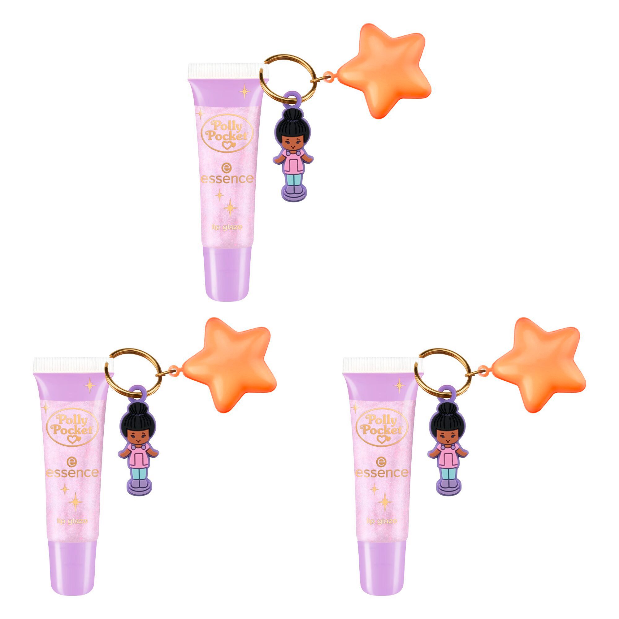 Essence Блеск для губ Polly Pocket lip glaze, 3-tlg., Drei Вариантыn : 90s, Fashion, Y2K-Vibe, Handliches Format
