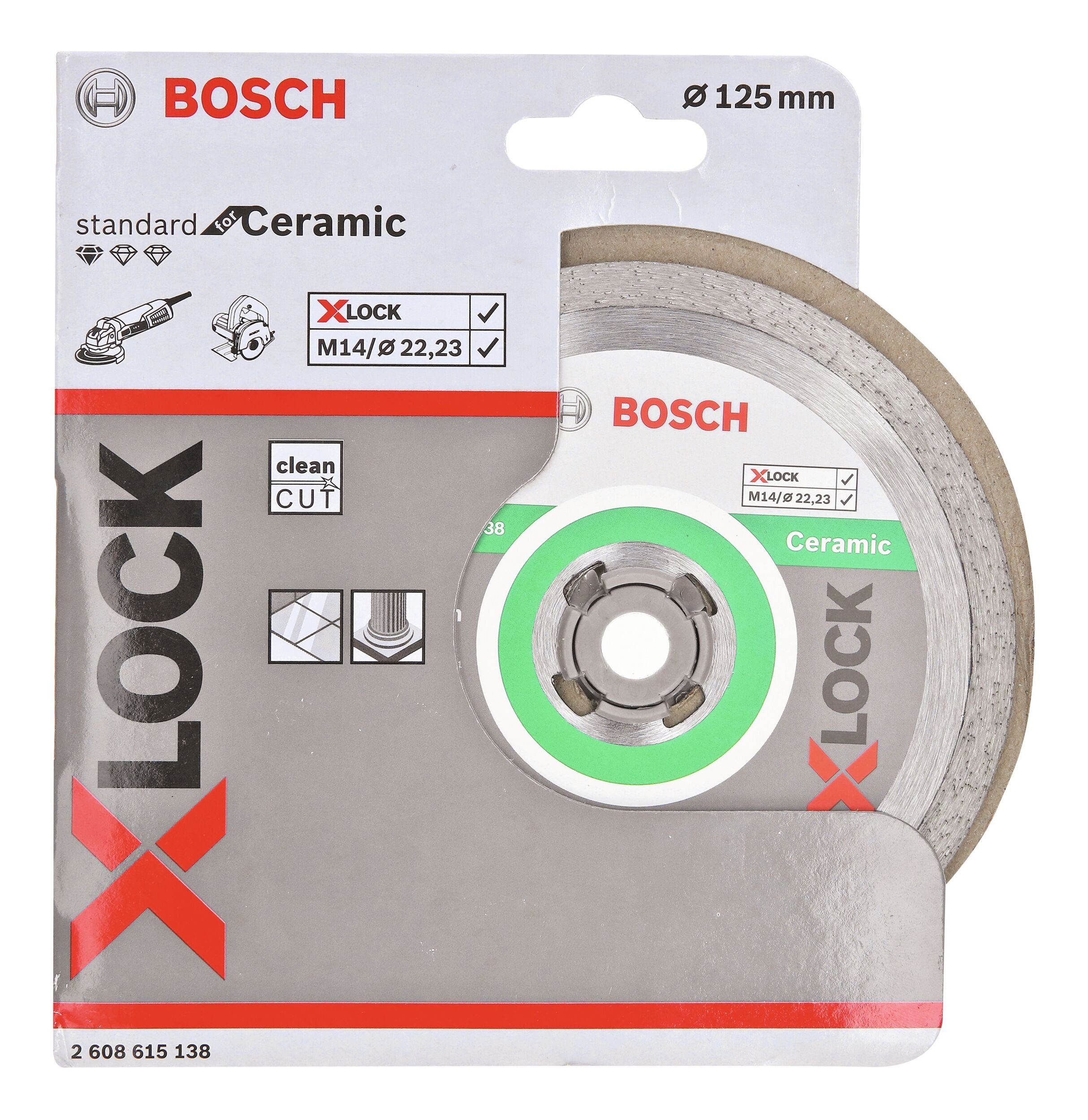 BOSCH Trennscheibe, Ø 125 mm, Line Standard for Ceramic Diamanttrennscheibe X-LOCK - 125 x 22,23