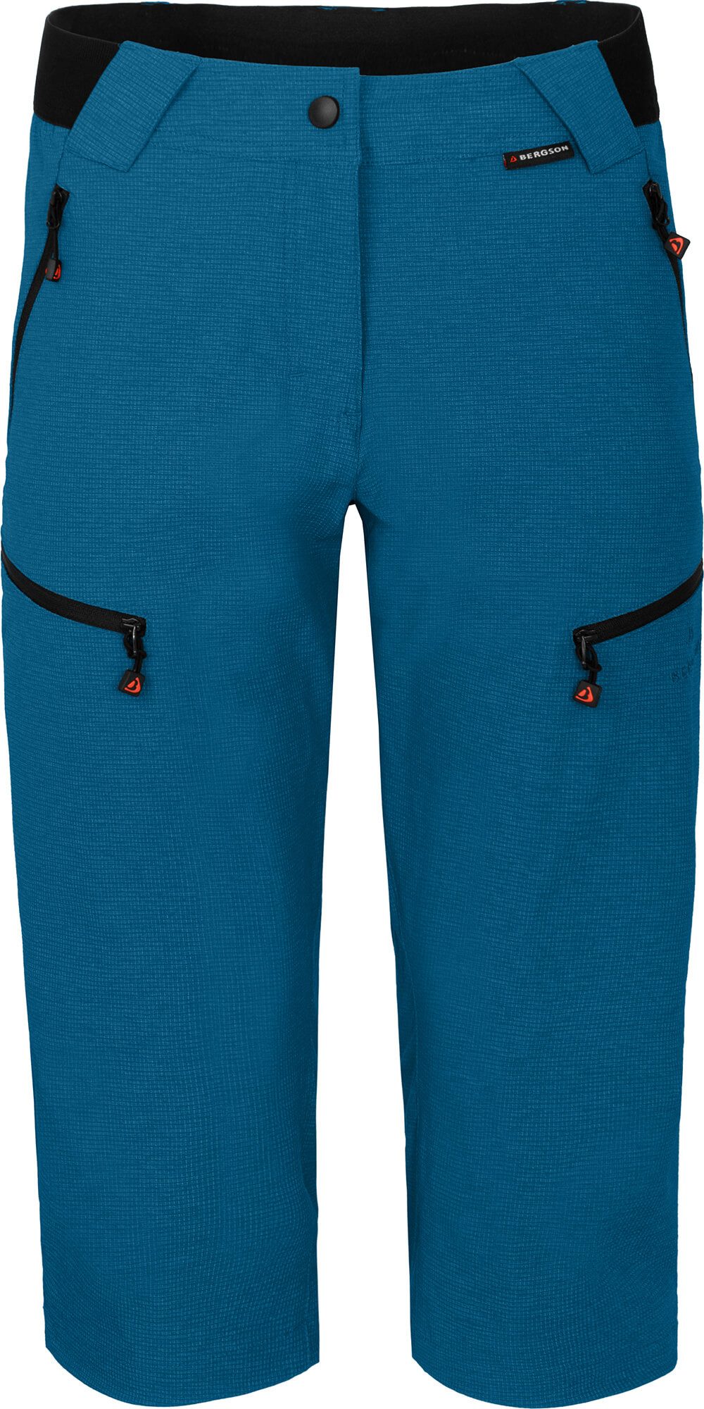 Bergson Outdoorhose PORI Capri Damen 3/4 Wanderhose, robust, elastisch, Normalgrößen, Saphir blau