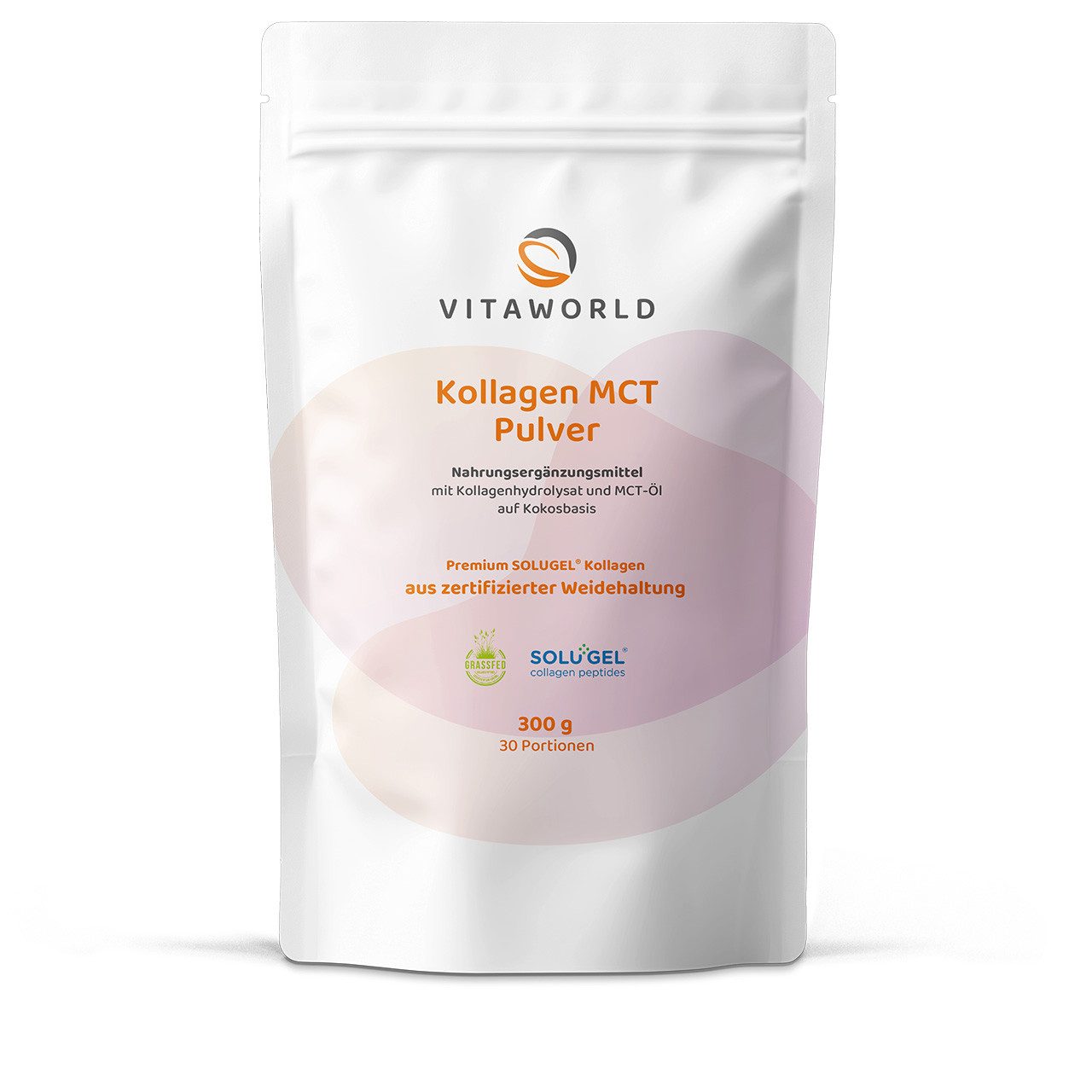 vitaworld Kollagen MCT Pulver Grassfed, aus zertifizierter Weidehaltung Pulver, 300 g