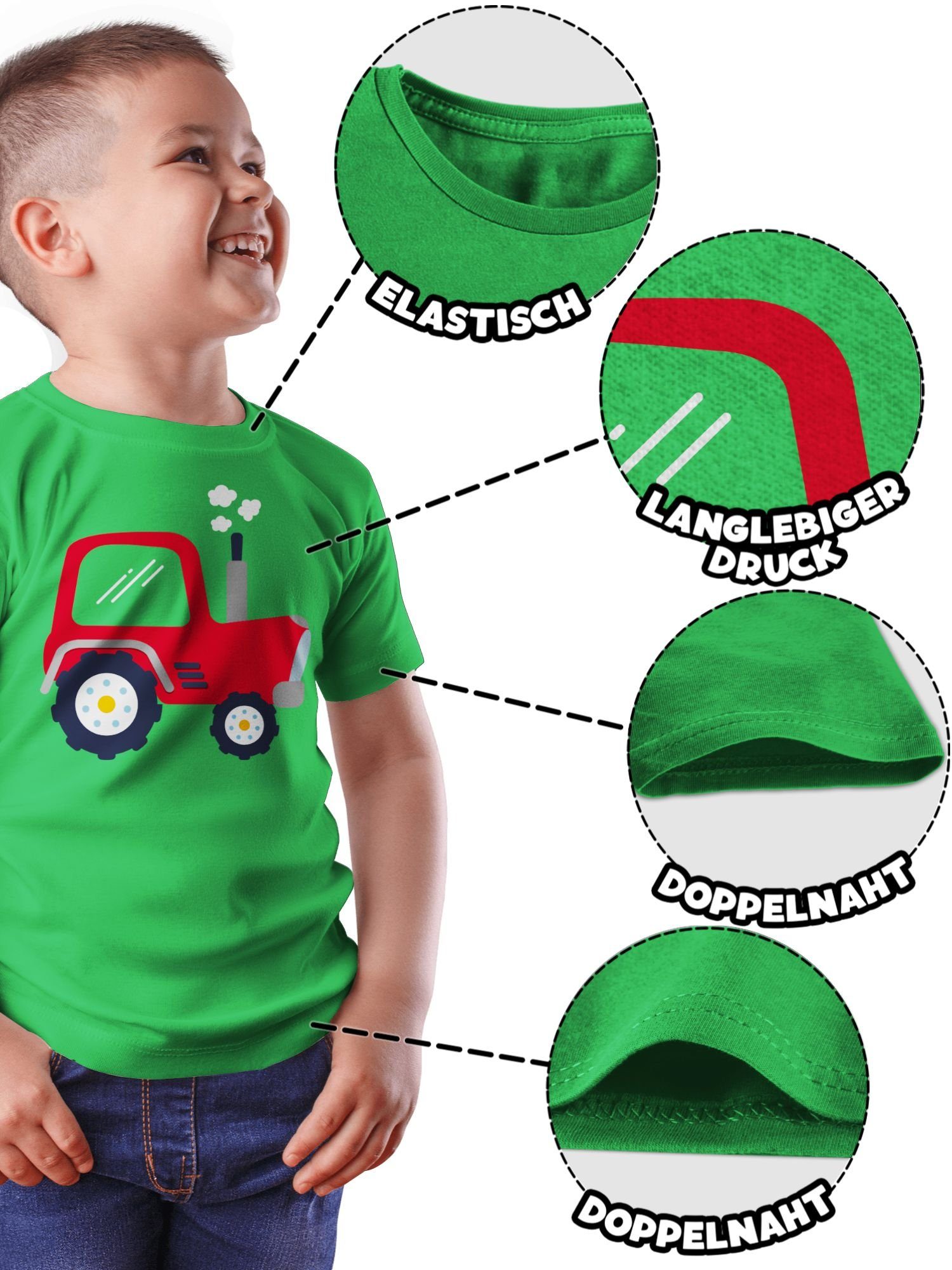 Shirtracer 1 Kinder Traktor T-Shirt Grün Traktor