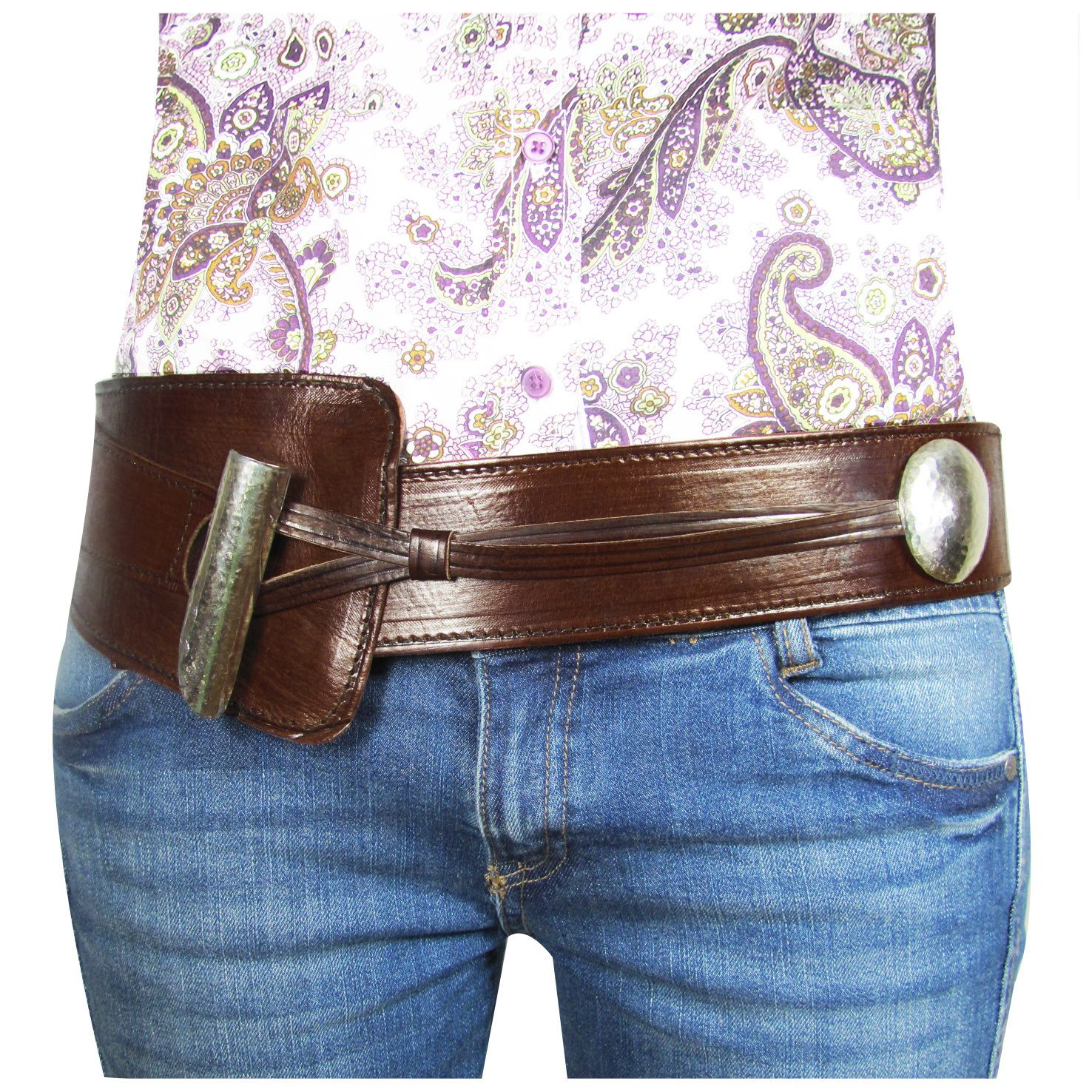 ALMADIH Taillengürtel Echtleder Damen Ledergürtel Wickelgürtel günstig online kaufen