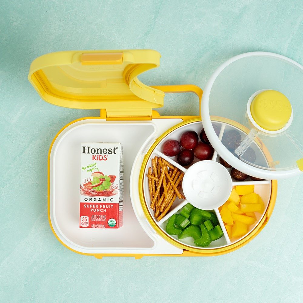 GoBeKids Lunchbox "GoBe Lunchbox", Auslaufsichere Lunchbox mit drehbarer Snackdose für viel Essenspaß