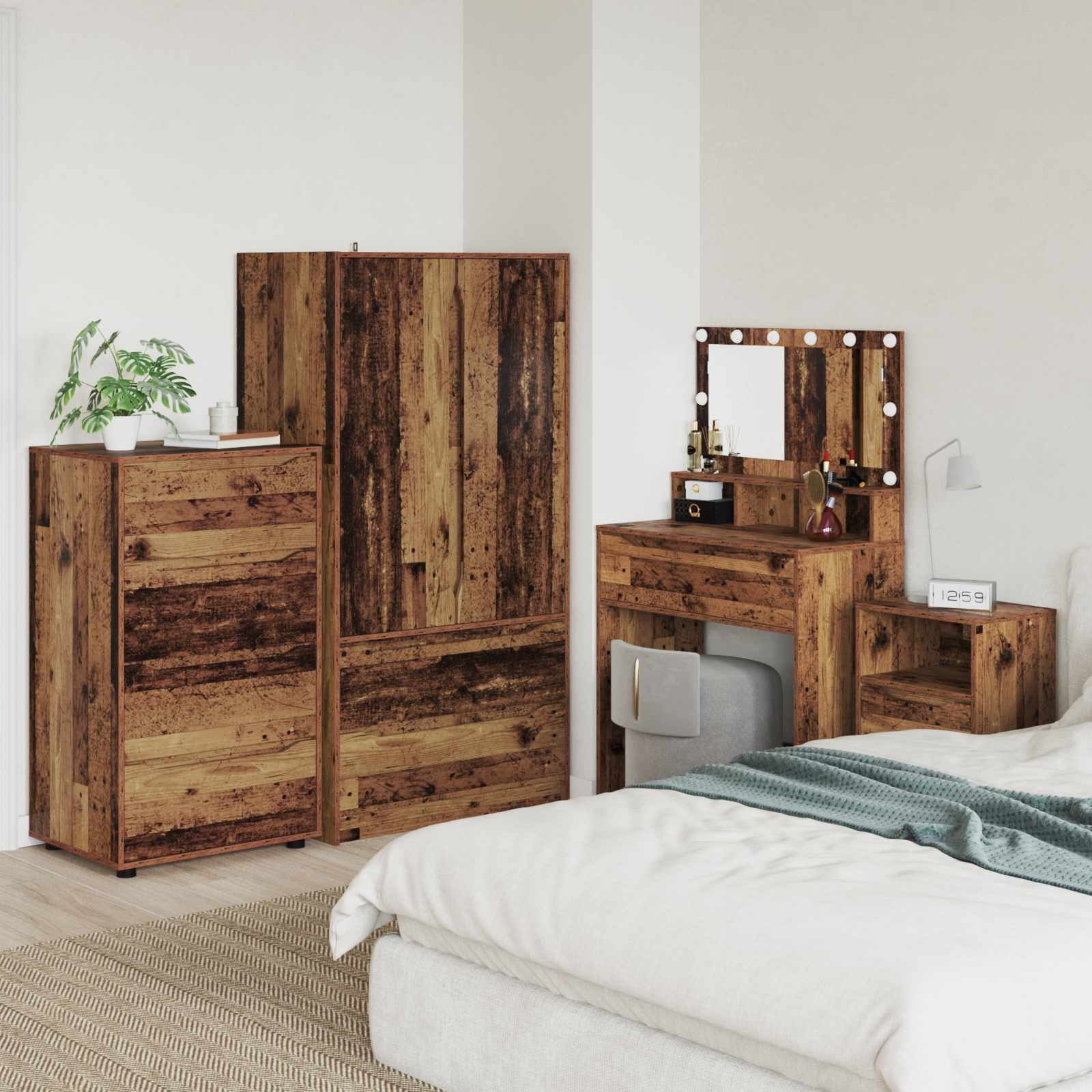 vidaXL Schranksystem Stauraumschränke 60 x 48 x 105 cm Holzwerkstoff Altholz (1-St)