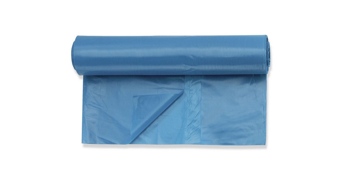 INTRA-TEC Müllsack 120 L – 25 Stück – 80 my – LDPE – blau – reißfest & umweltfreundlich, Maße (ca): 700 × 1100 mm