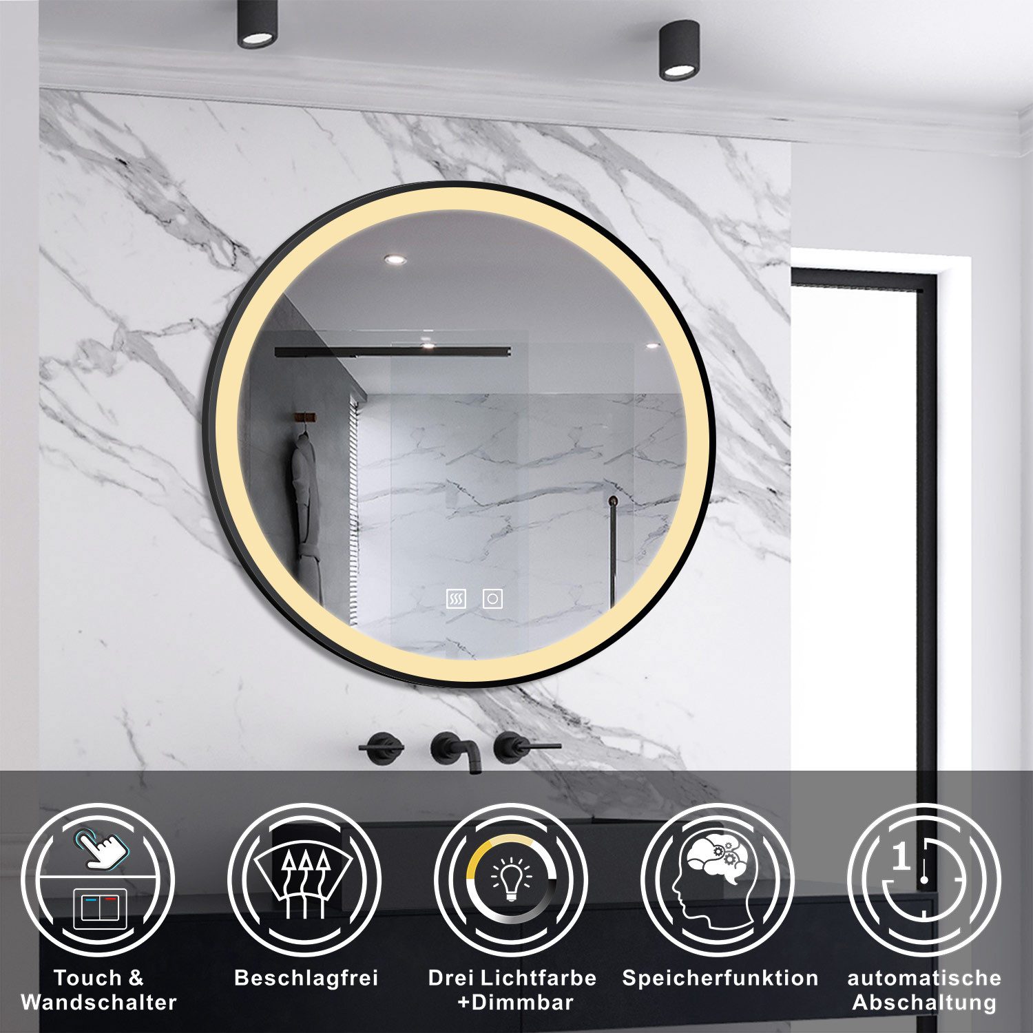 duschspa Badspiegel LED Spiegel mit Rahmen günstig online kaufen