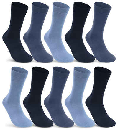 sockenkauf24 Socken »10 I 20 I 30 Paar Damen & Herren Business Socken Baumwolle« (Jeans, Navy, Blau, 10-Paar, 39-42) mit Komfortbund Strümpfe - 10700