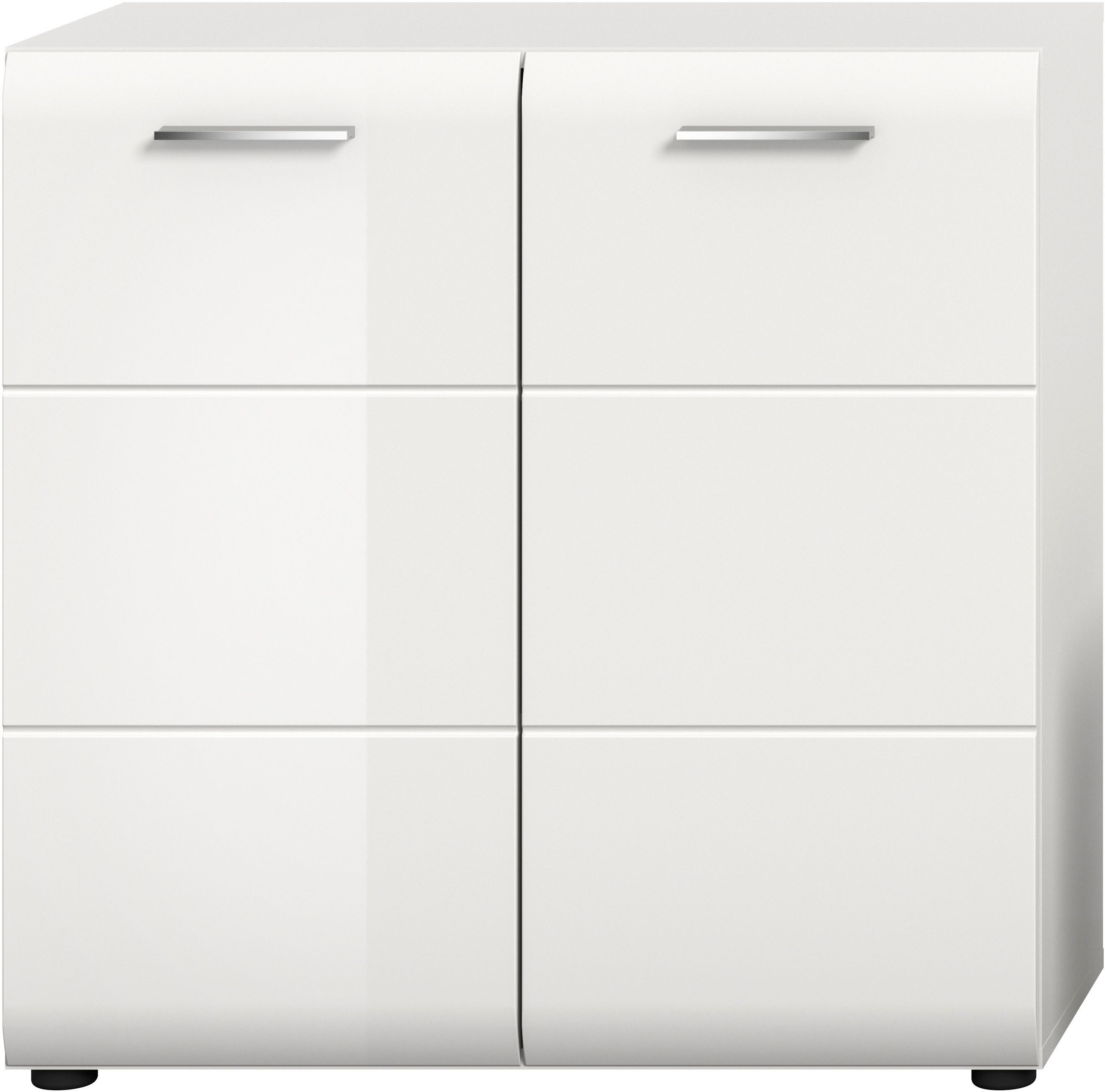 Home affaire Kommode FLORENZ, hochwertige MDF-Front,Rillenfräsung, 2 Türen, 3 Fächer (1 St), Kommode, Anrichte, Wohnzimmerschrank