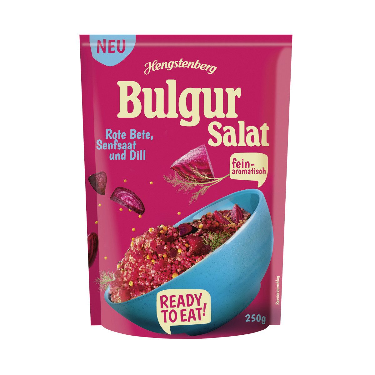 Hengstenberg Fertiggericht, Hengstenberg Bulgur Salat mit Rote-Bete Senfsaat Dill Packung 250g