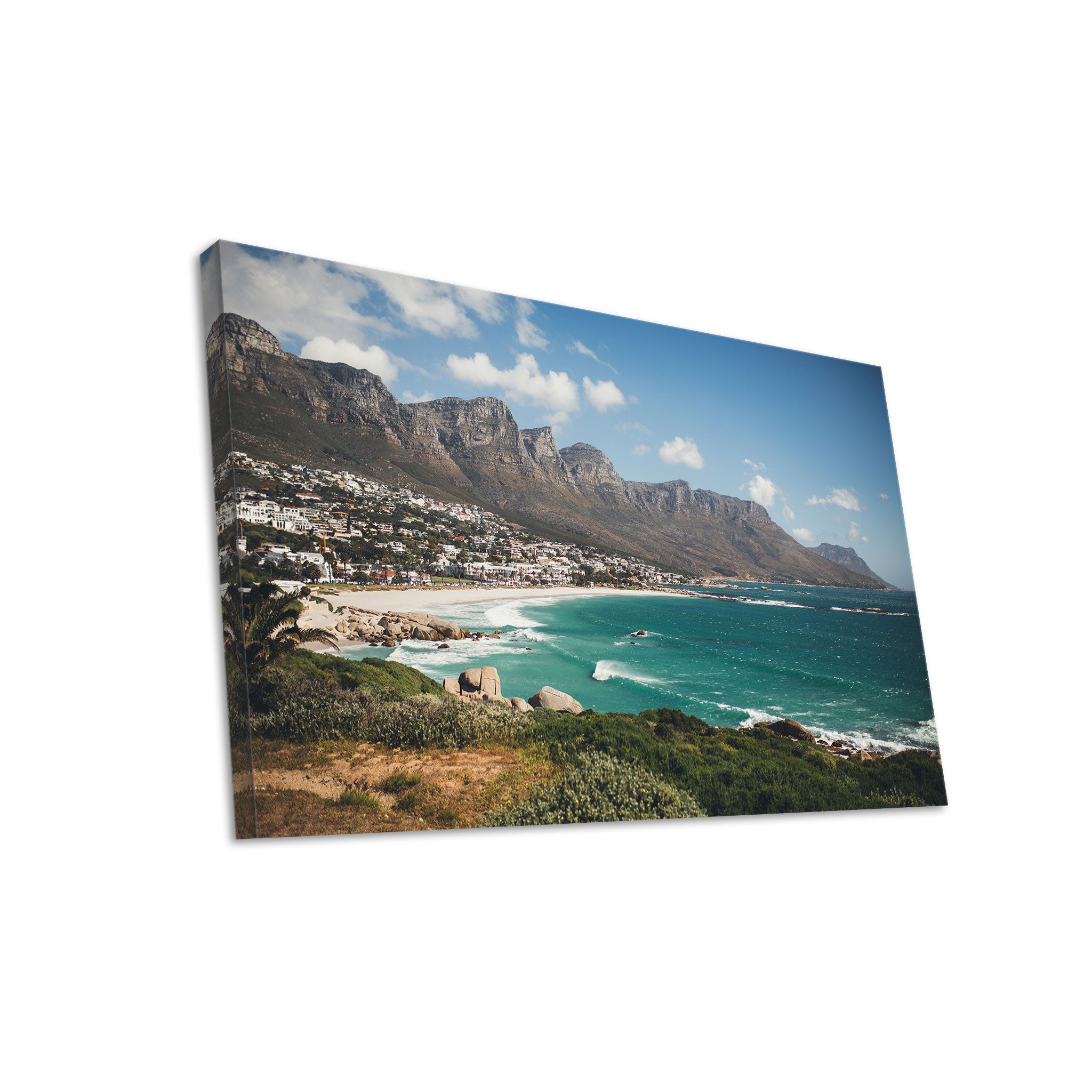 Hustling Sharks Leinwandbild Nature-Art-Bild als XXL Leinwandbild "Küste unter weitem Himmel", in 5 unterschiedichen Größen verfügbar