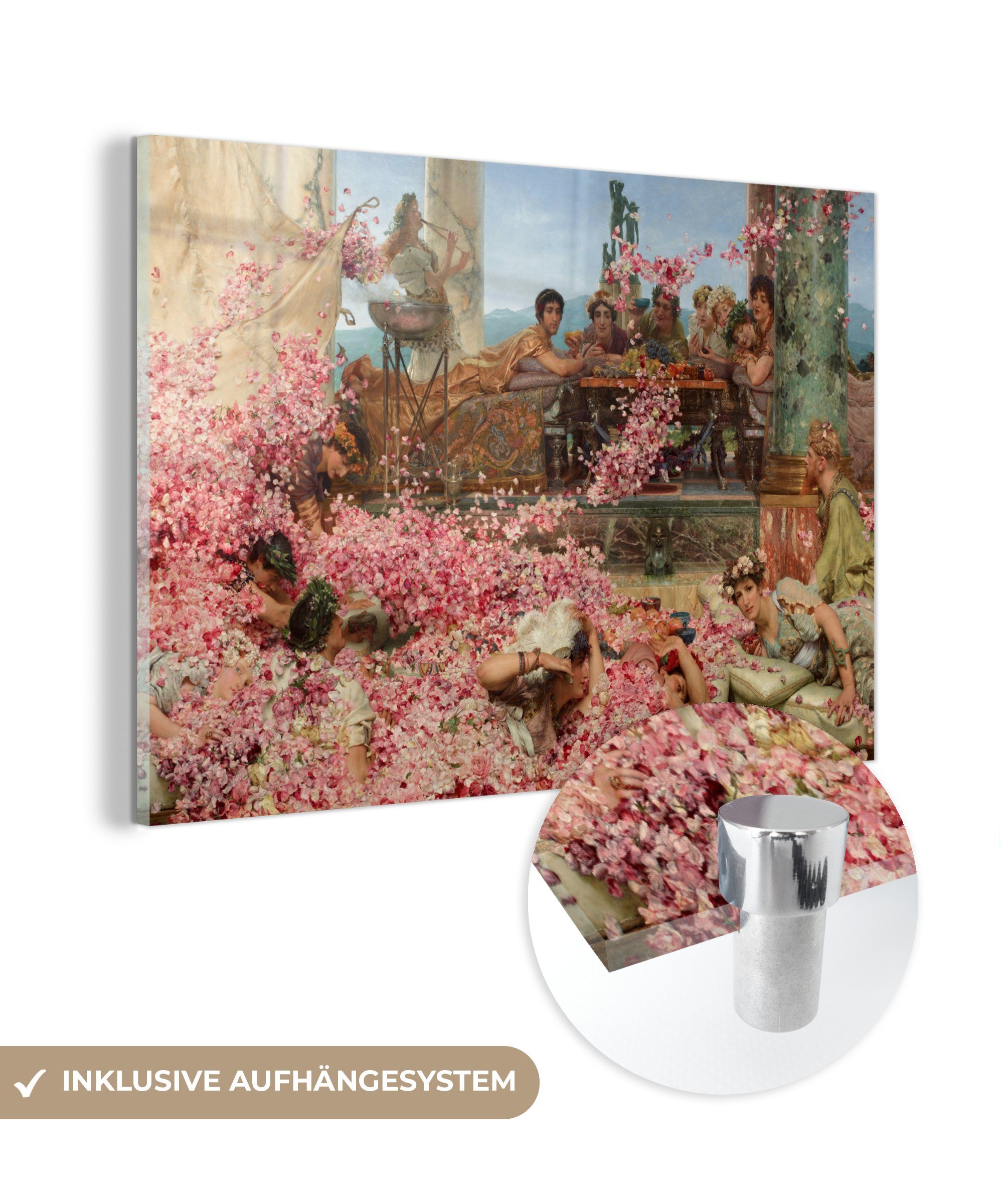 MuchoWow Acrylglasbild Die Rosen des Heliogabalus - Lawrence Alma Tadema, (1 St), Acrylglasbilder Wohnzimmer & Schlafzimmer