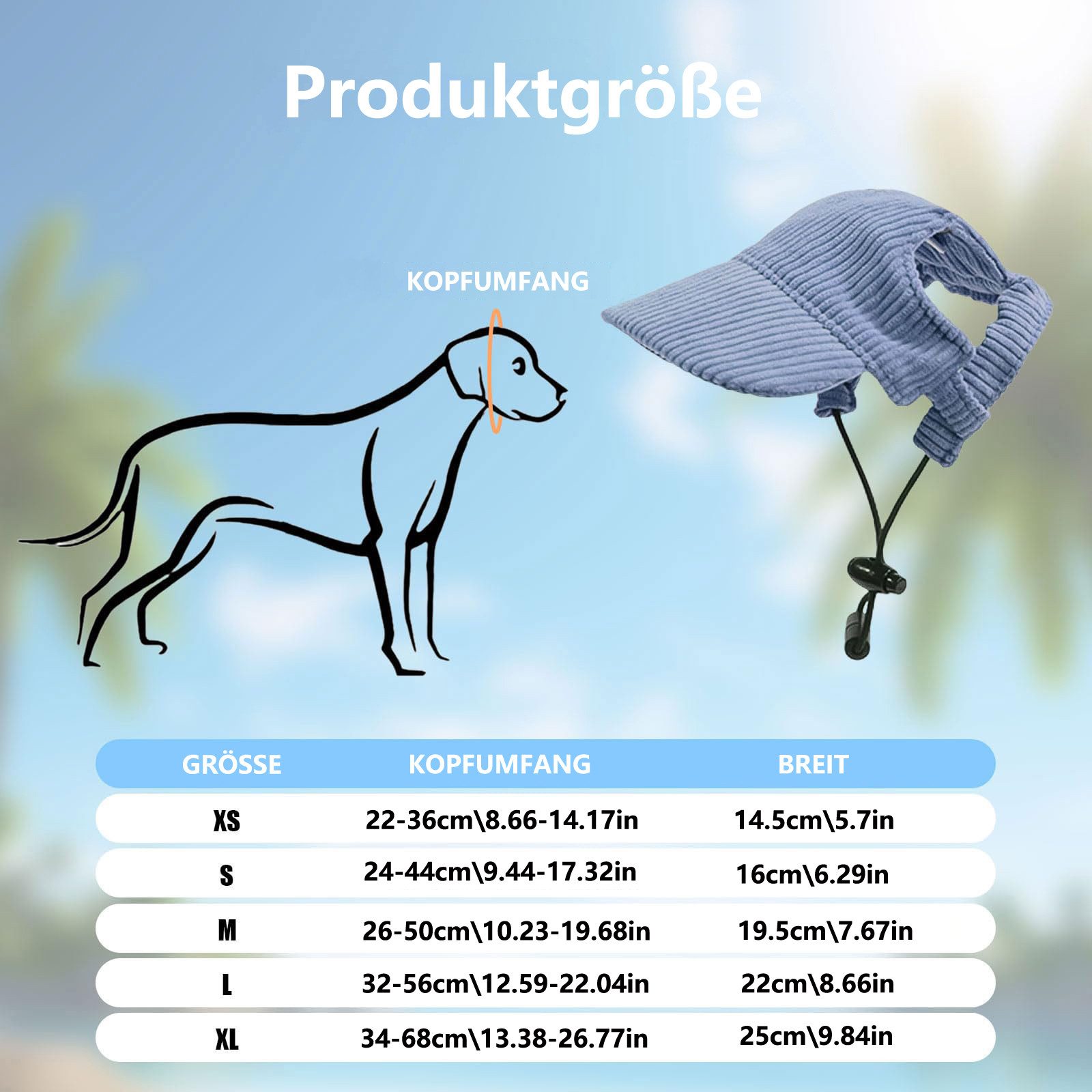 Ledander Baseball Cap Hunde Baseballmütze, Verstellbar Sommer Sonnenschutz Hut Sonnenhüte mit Ohrlöchern, Haustier Sommer Hut für Welpen Hunde Mütze