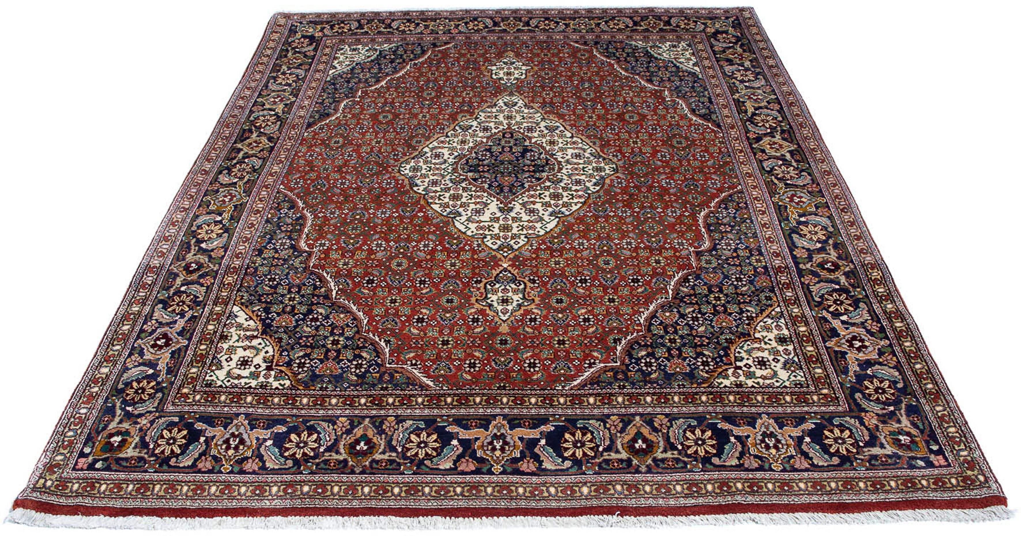 Orientteppich Perser - Täbriz - 209 x 152 cm - rost, morgenland, rechteckig, Höhe: 10 mm, Wohnzimmer, Handgeknüpft, Einzelstück mit Zertifikat