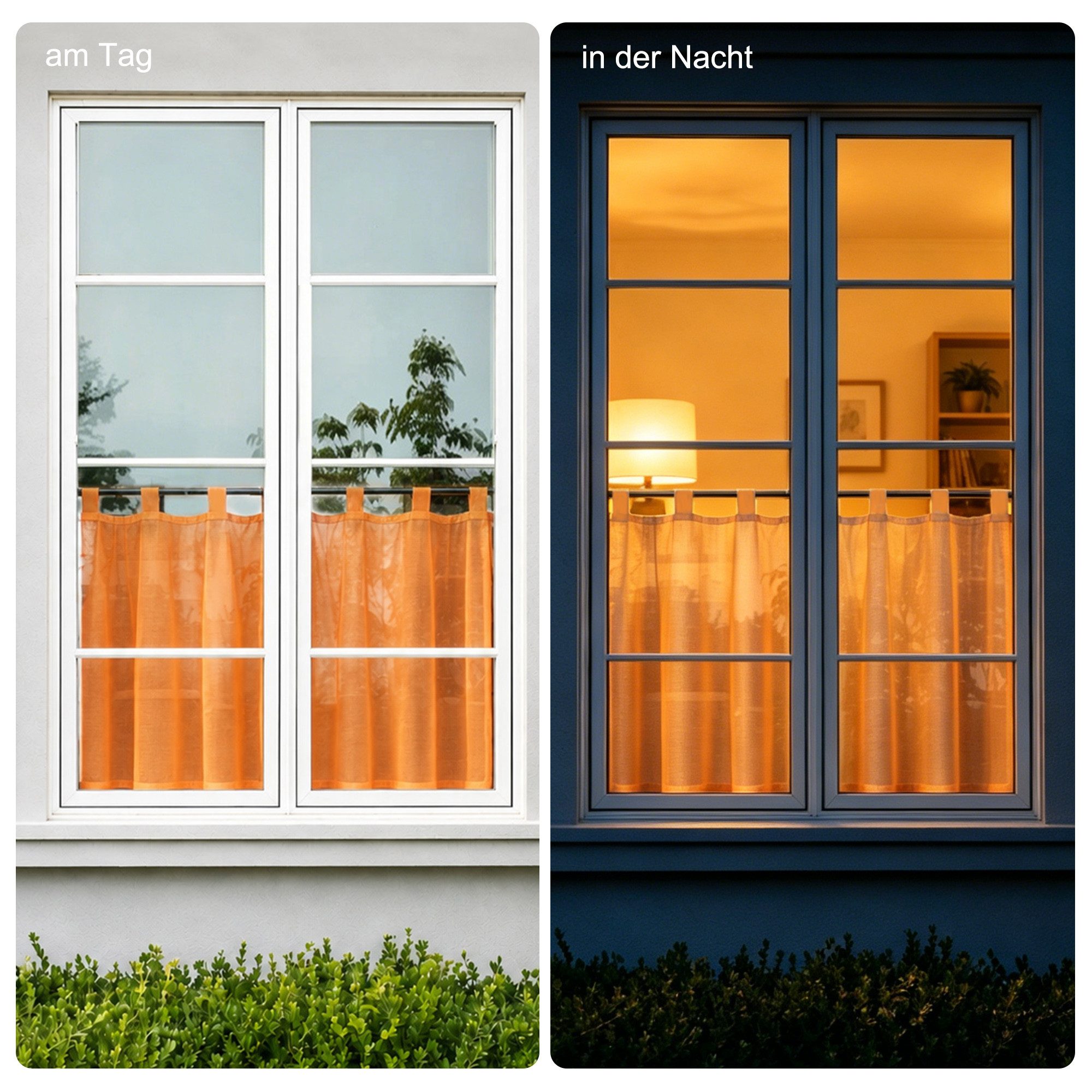 Delien Scheibengardine Eva, Schlaufen, Voile Uni Kurzstore Küche