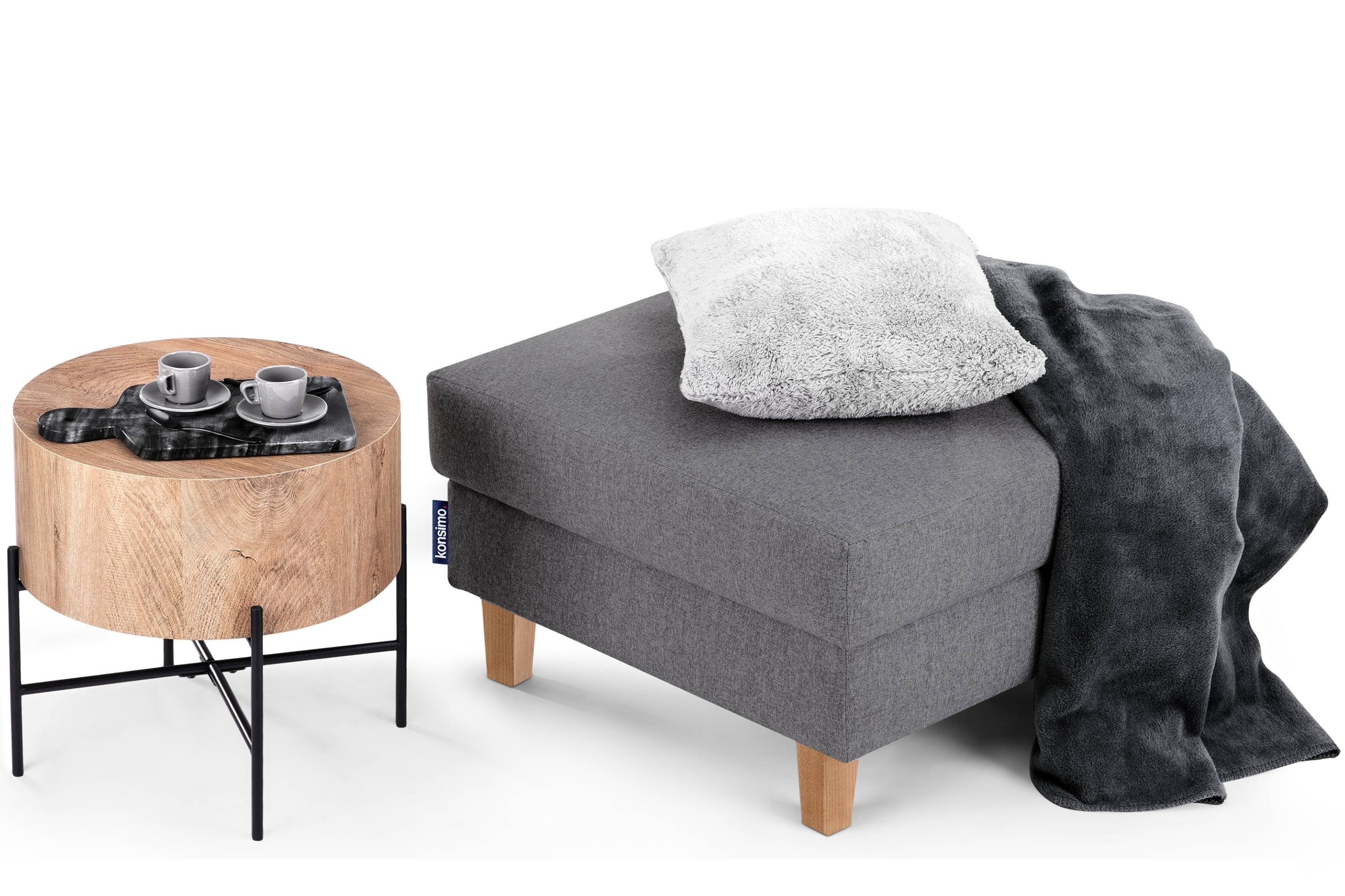 KONSIMO® Sitzhocker ERISO Pouf Polsterhocker, aufklappbarer