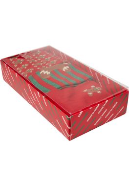 URBAN CLASSICS Freizeitsocken Unisex Christmas Gingerbread Lurex Socks 3-Pack (1-Paar)