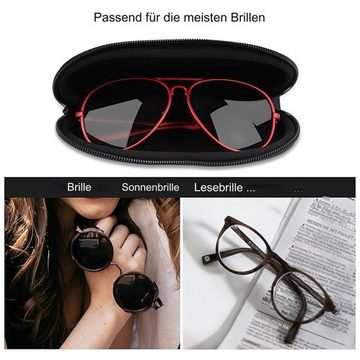 HIBNOPN Brillenetui Brillenetui - Light Reißverschluss Sonnenbrille Tasche mit Gürtelclip