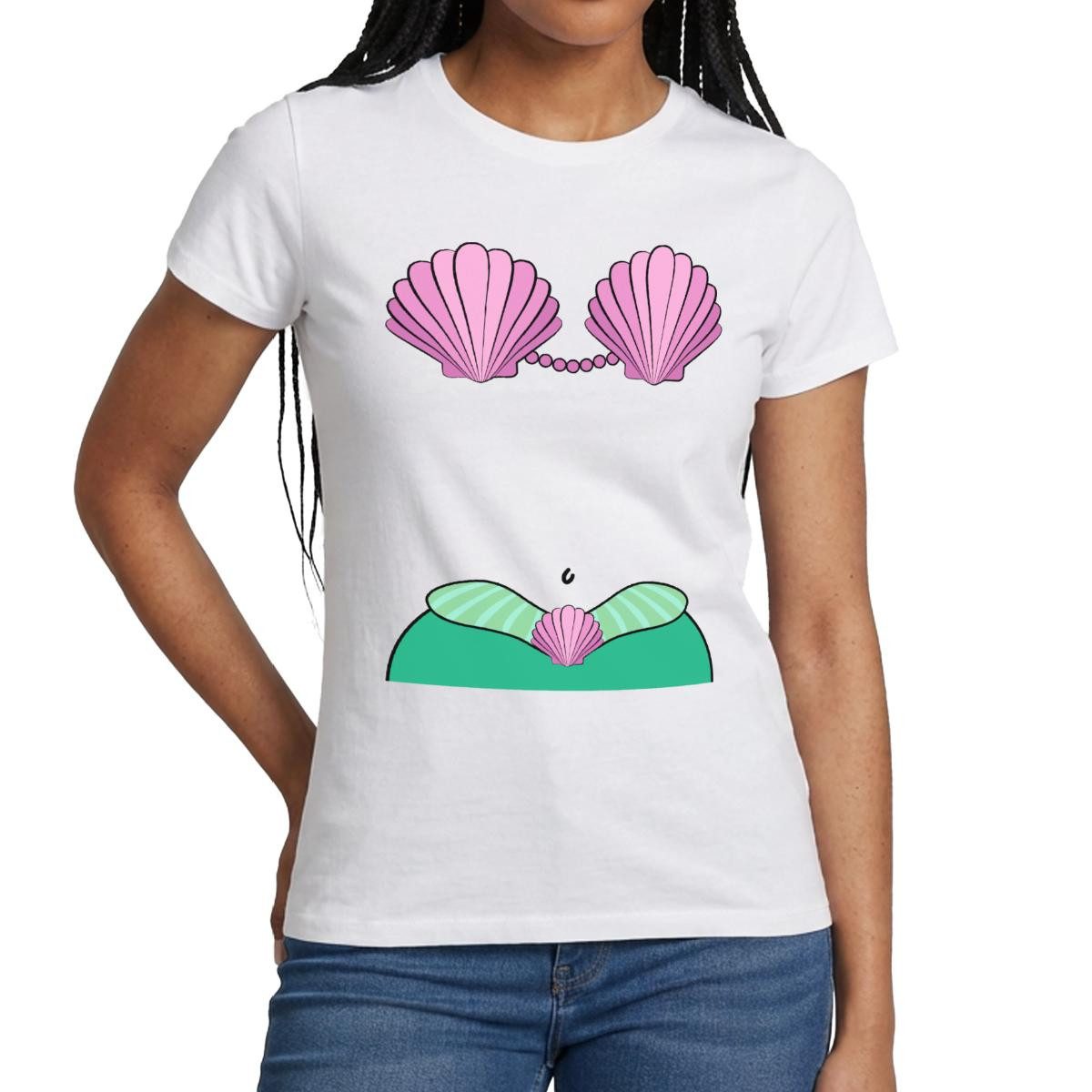 Spreadshirt T-Shirt Meerjungfrau Karneval Kostüm Fasching Frauen T-Shirt (1-tlg)