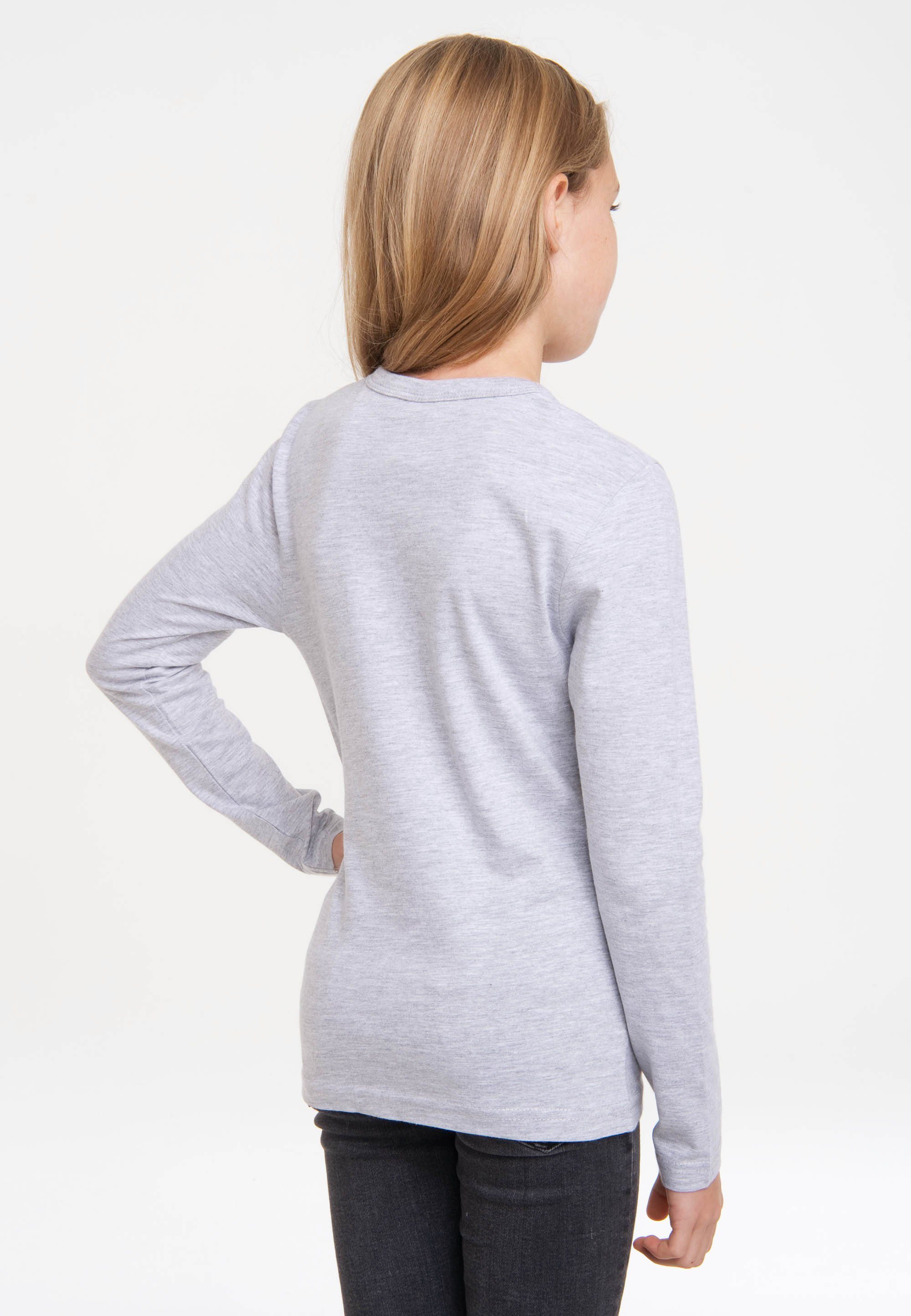 LOGOSHIRT Langarmshirt Harry Potter - Hogwarts Schloss mit coolem Frontprint