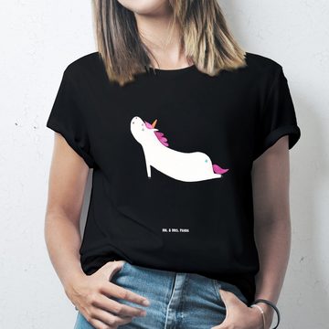 Mr. & Mrs. Panda T-Shirt Einhorn Yoga - Schwarz - Geschenk, T-Shirt mit Spruch, süß, witzig, D (1-tlg)